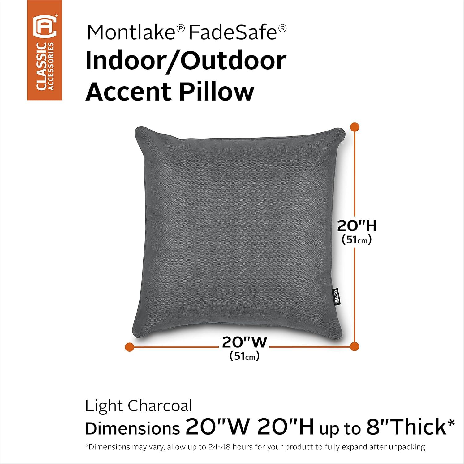 Montlake FadeSafe Light Charcoal Square Outdoor Pillow Set