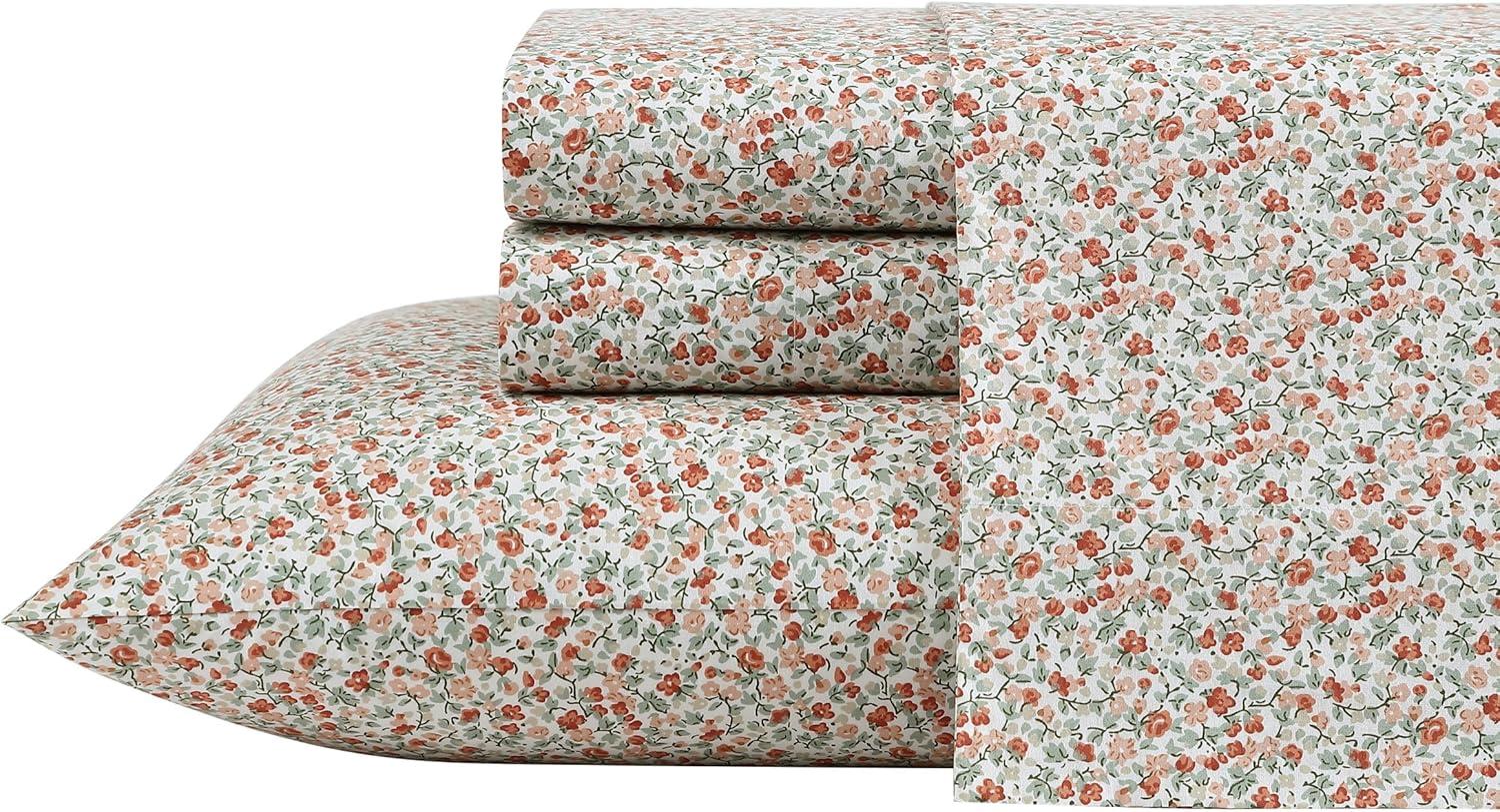 Emogene Twin Cotton Percale Floral Print Sheet Set