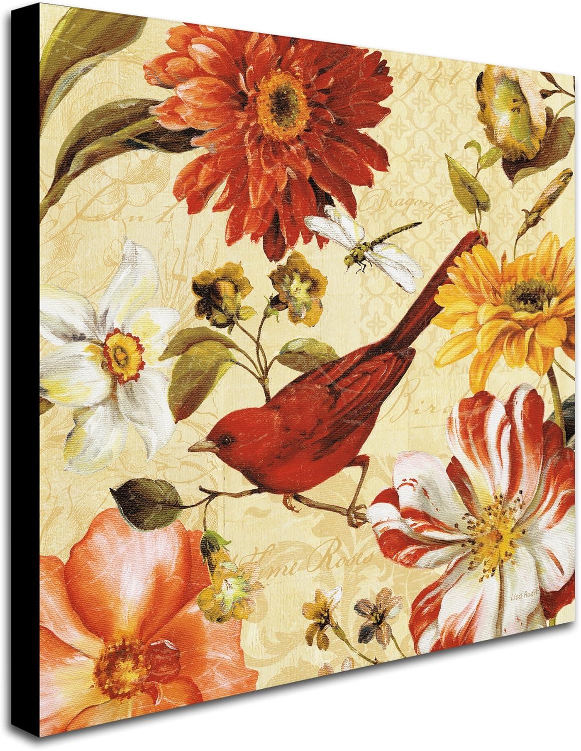 Rainbow Garden Spice III Red and Yellow Floral Canvas Art