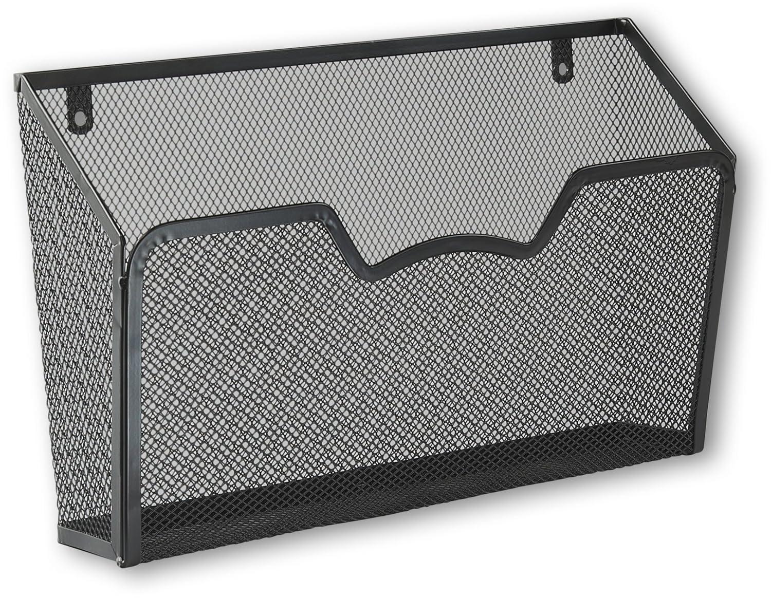 SHW 3PK Single Pocket Wall Mount File Holder, Black