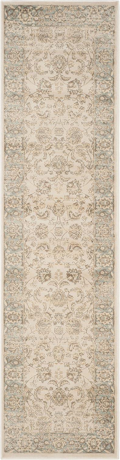 SAFAVIEH Vintage Roseann Traditional Runner Rug, Ivory/Light Blue, 2'2" x 8'