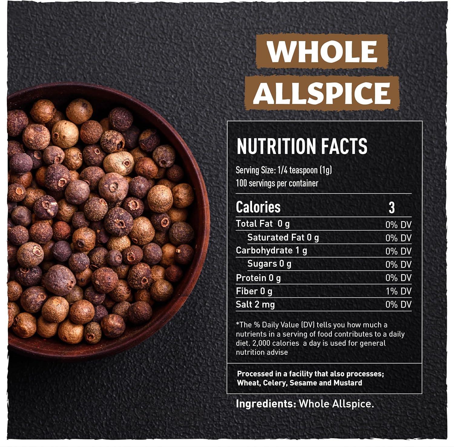 Eastanbul Allspice Berries Whole, Whole Allspice, Pimento Seeds, 3.5oz