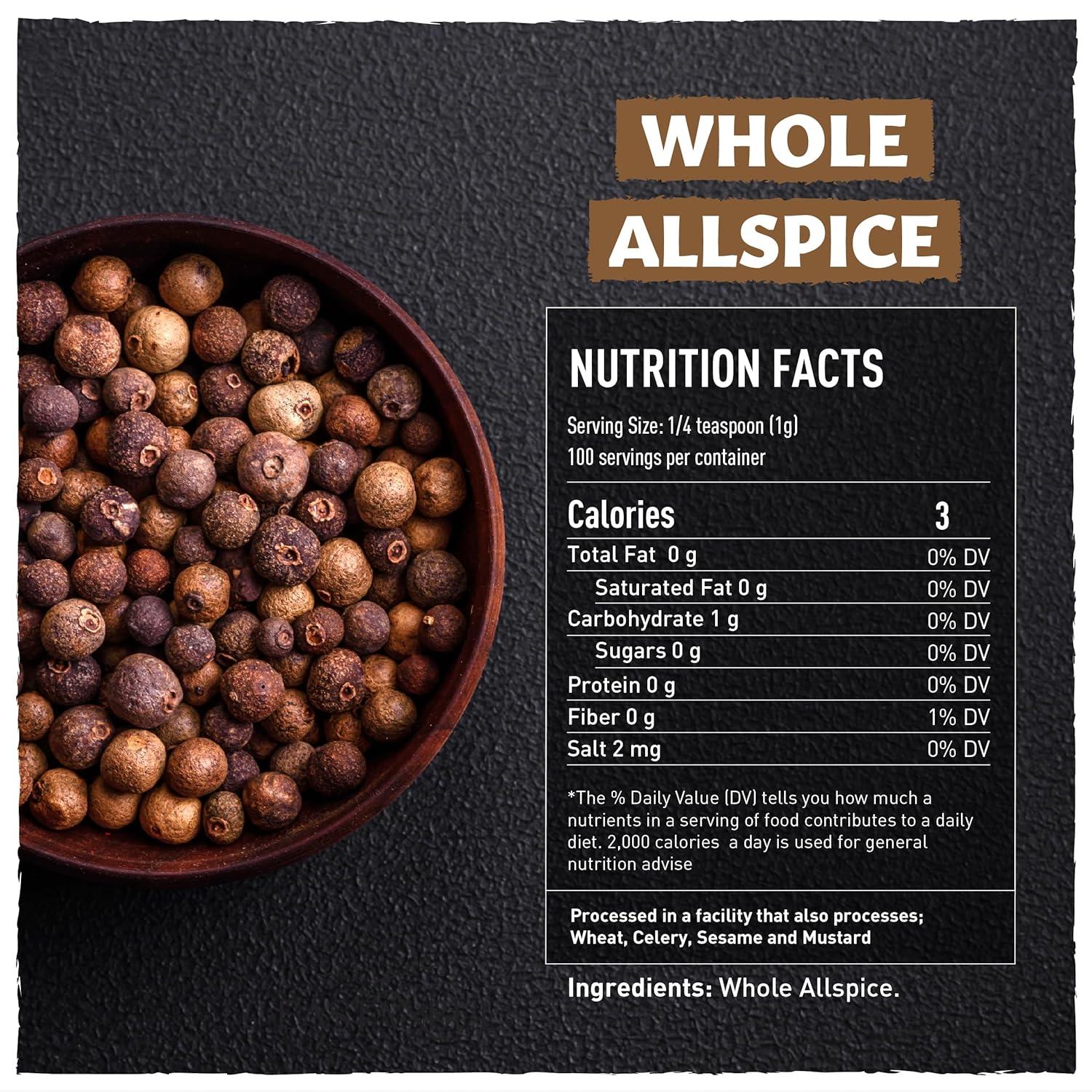 Eastanbul Allspice Berries Whole, Whole Allspice, Pimento Seeds, 3.5oz