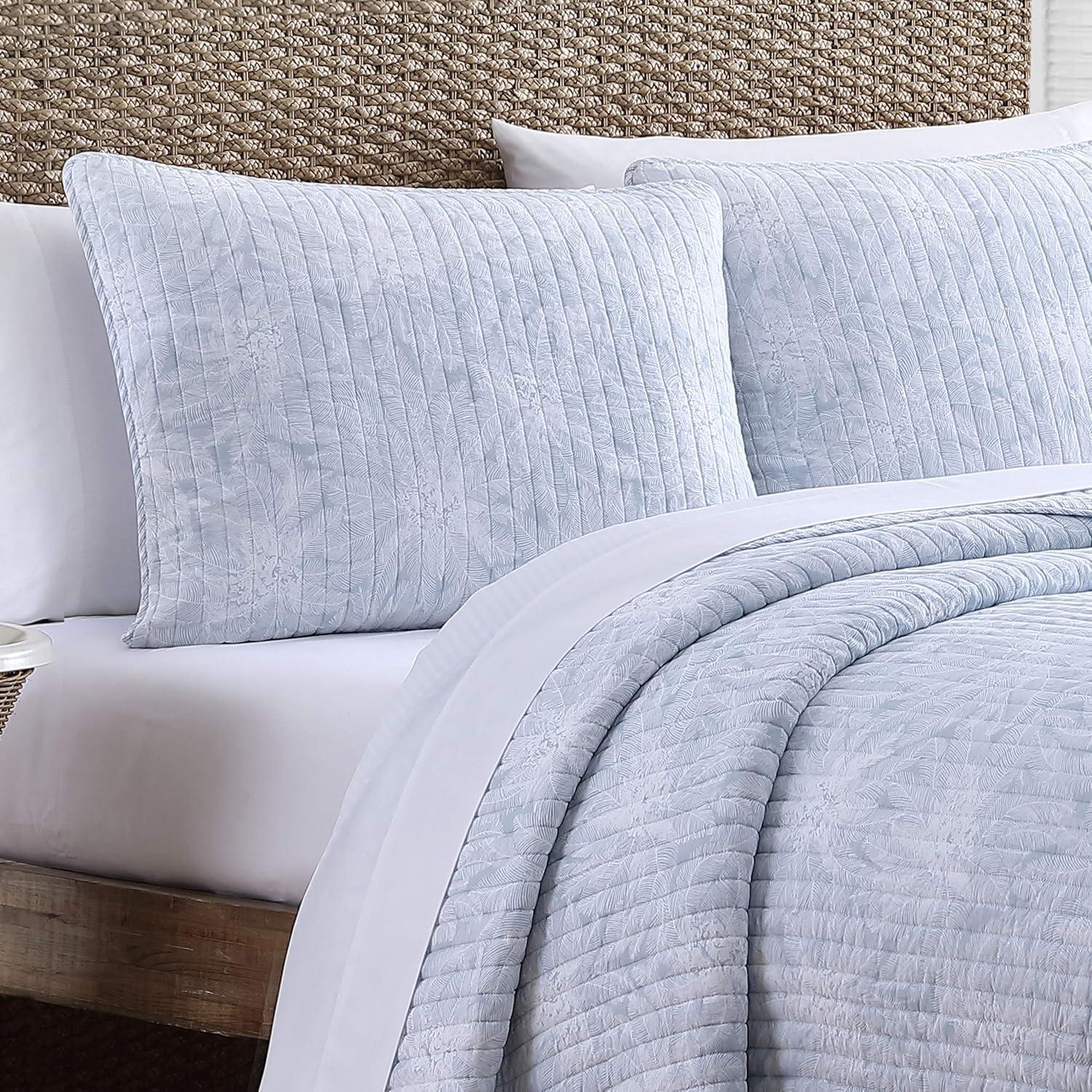 Makena Blue Cotton Reversible Full Quilt Set