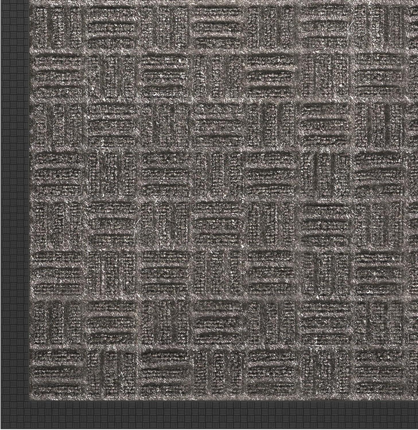 Ottomanson Easy clean, Waterproof Non-Slip Indoor/Outdoor Rubber Doormat, Black