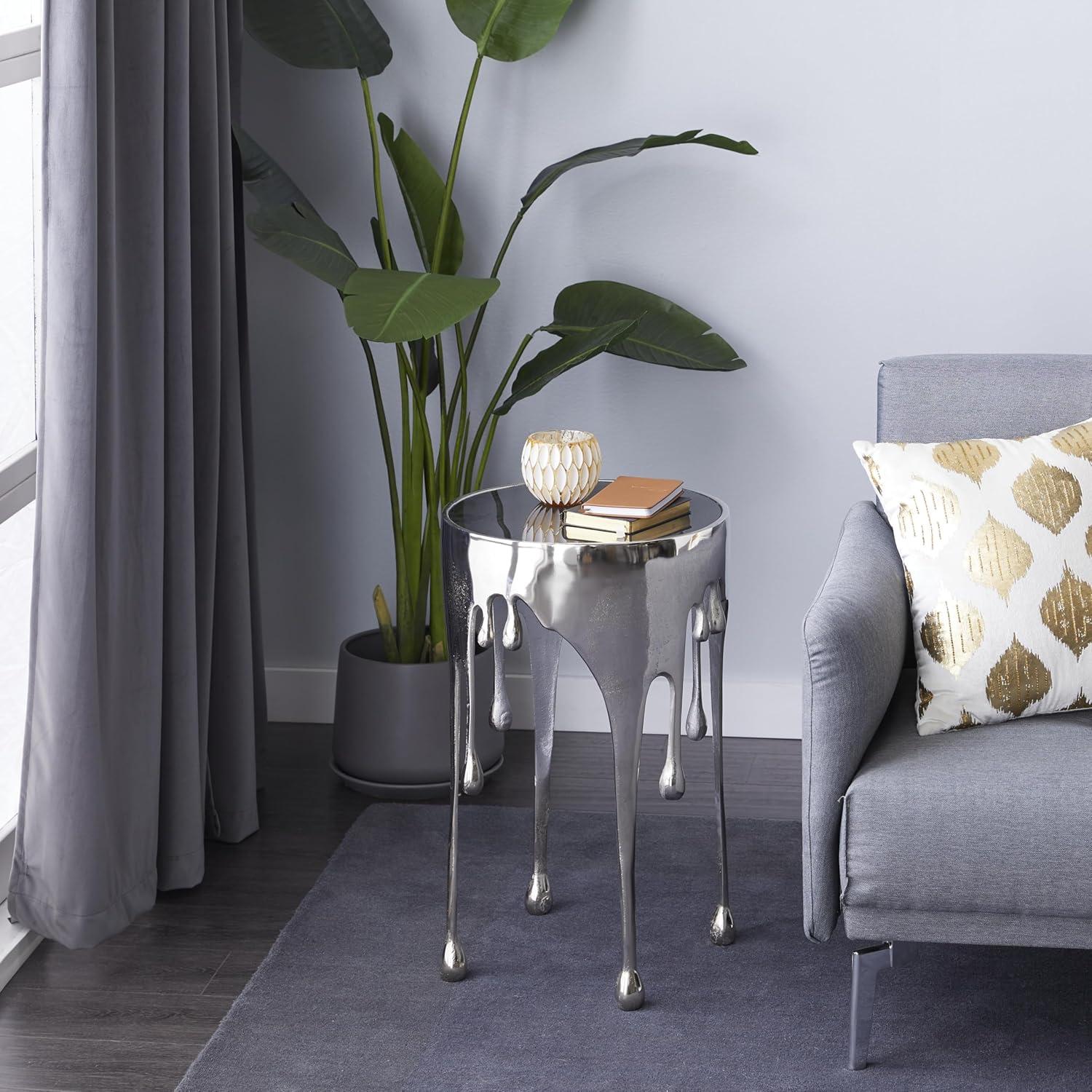 Contemporary Aluminum Melting Accent Table - Olivia & May