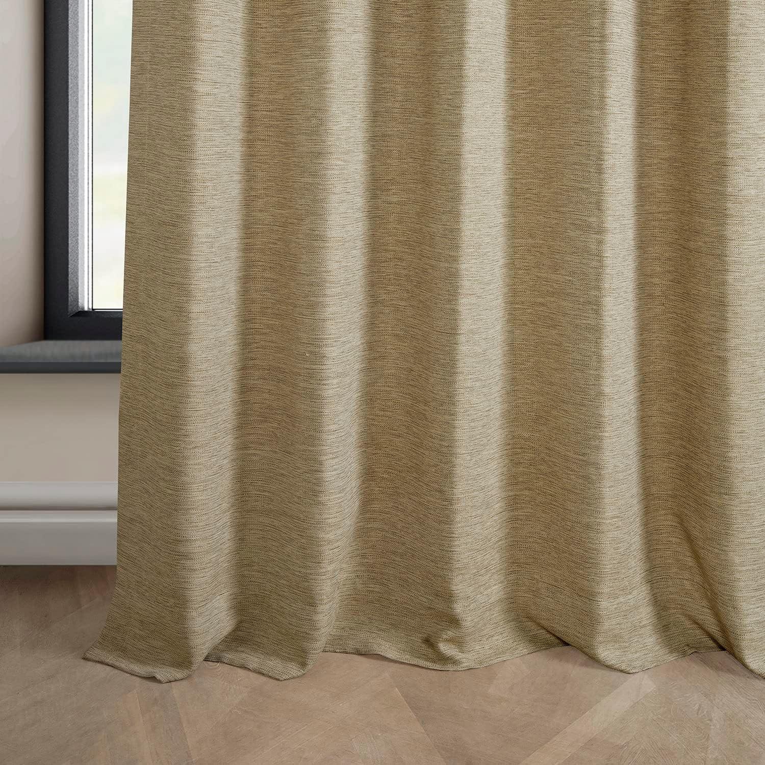 Ginger Polyester Blackout Puddle Length Drape Panel