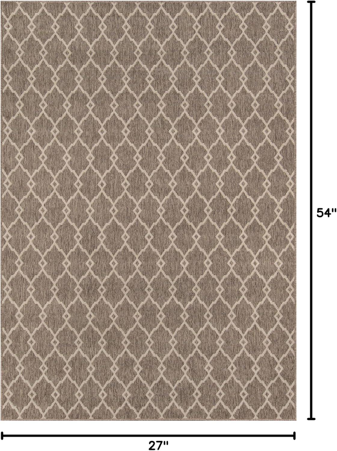 Momeni 26727 Baja Egyptian Machine Made Rug- Taupe - 2 ft. 3 in. x 4 ft. 6 in.