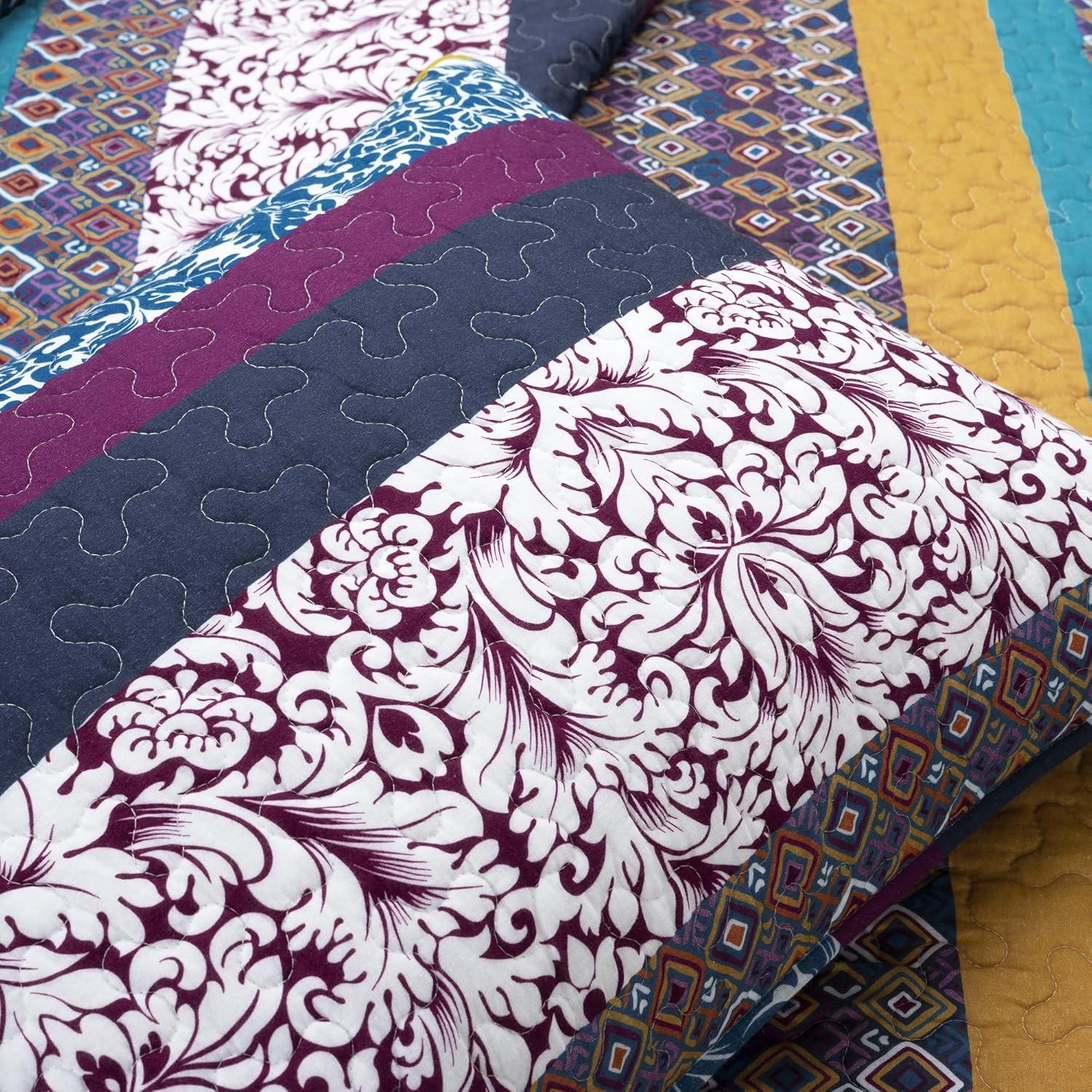Lush Decor Boho Stripe Reversible Coverlet Set