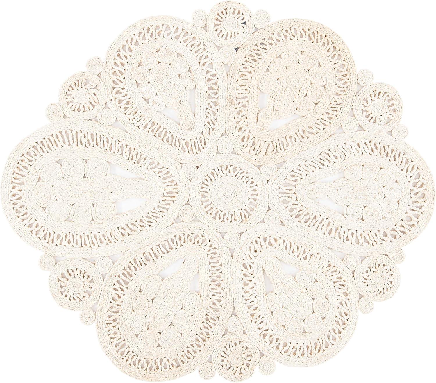 Natural Fiber NF360 Hand Woven Indoor Area Rug - Ivory - 4' Round - Safavieh