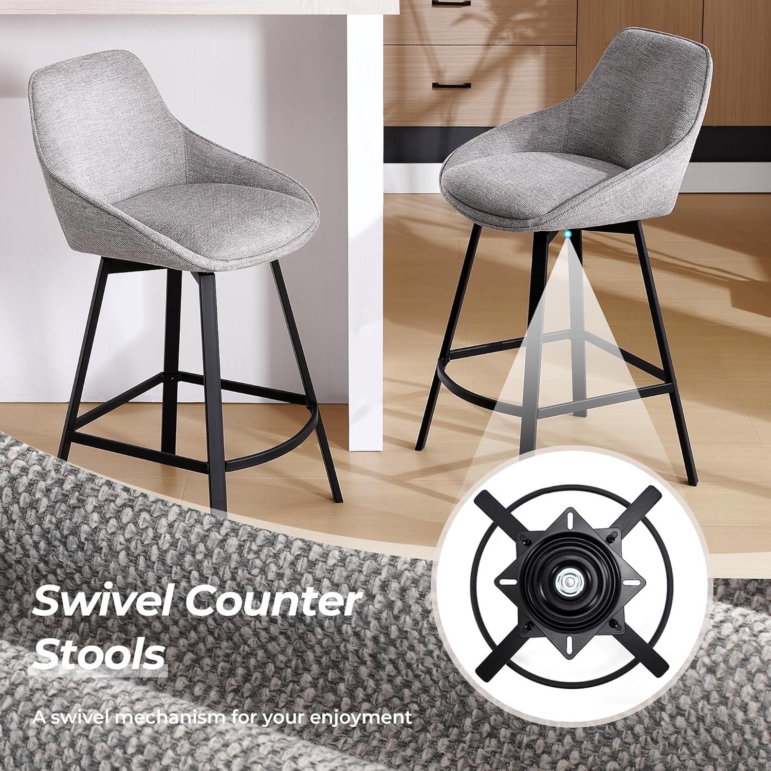 Corrigan Studio® Absalom Swivel 25.6'' Counter Stool (Set of 2)