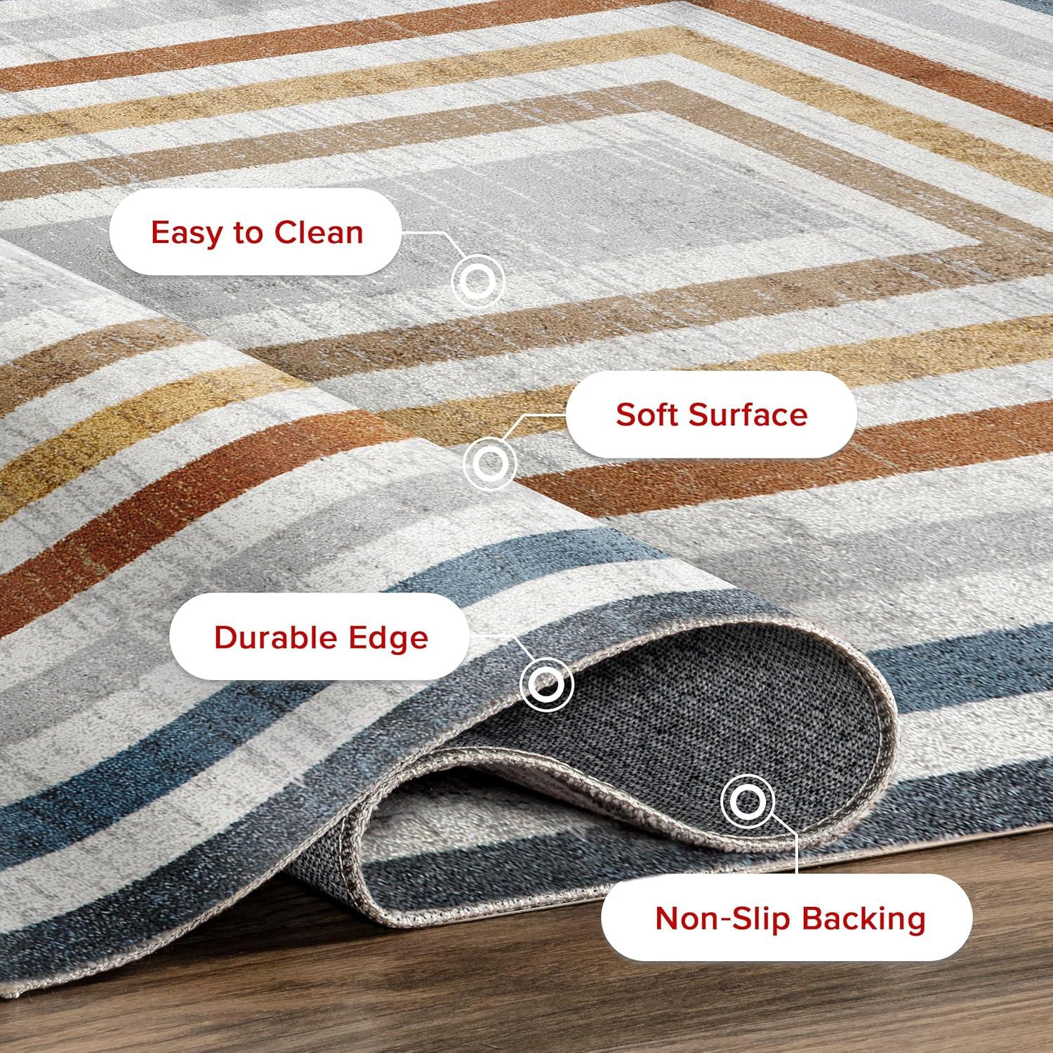 Nuloom Alienor Striped Pet Friendly Machine Washable Area Rug, 3' x 5', Multicolor