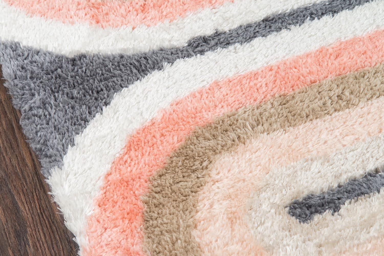 Rupa Geometric Handmade Tufted Pink/Beige/Gray Area Rug