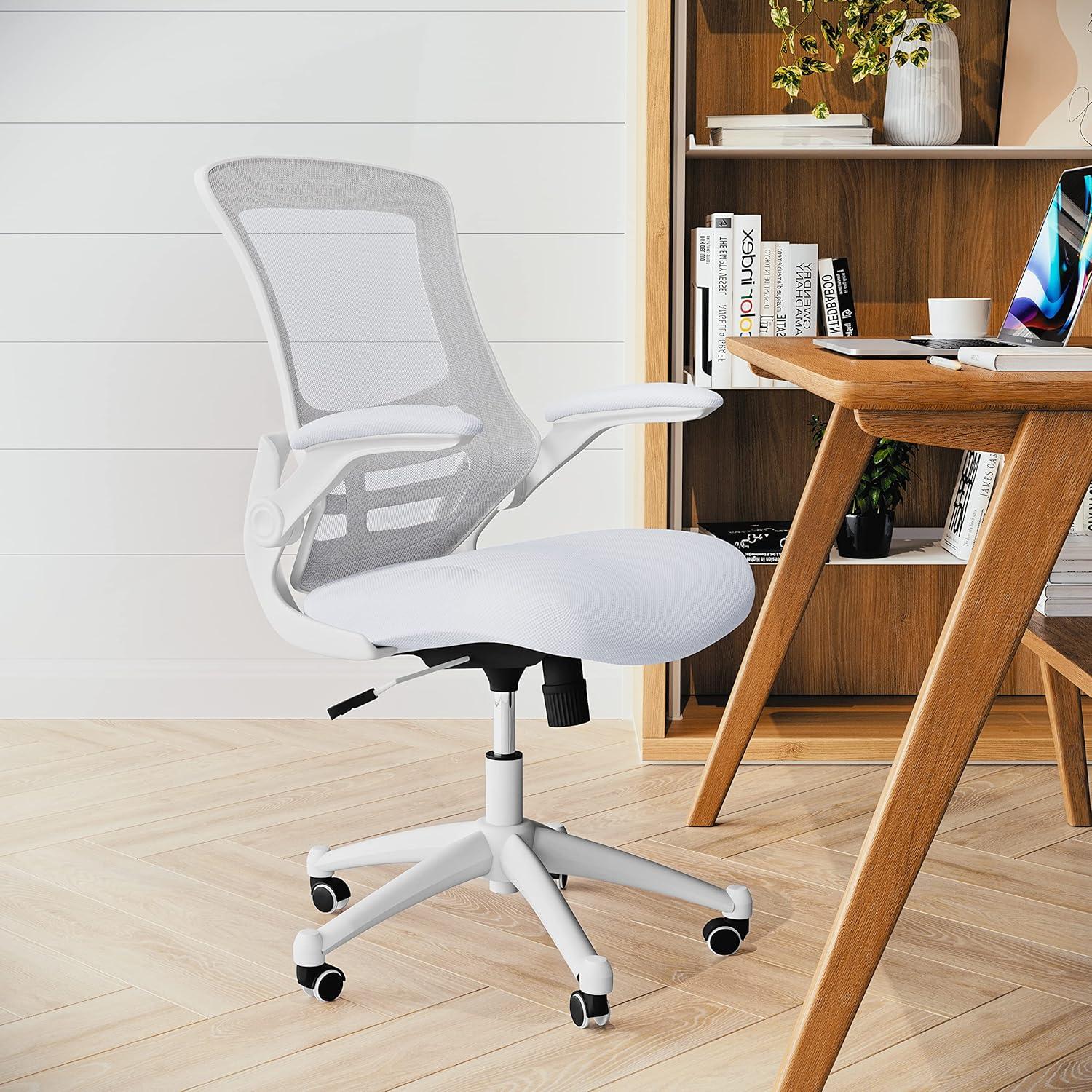 Jayetta Mid-Back Mesh Swivel Ergonomic Office Chair with Flip-Up Arms
