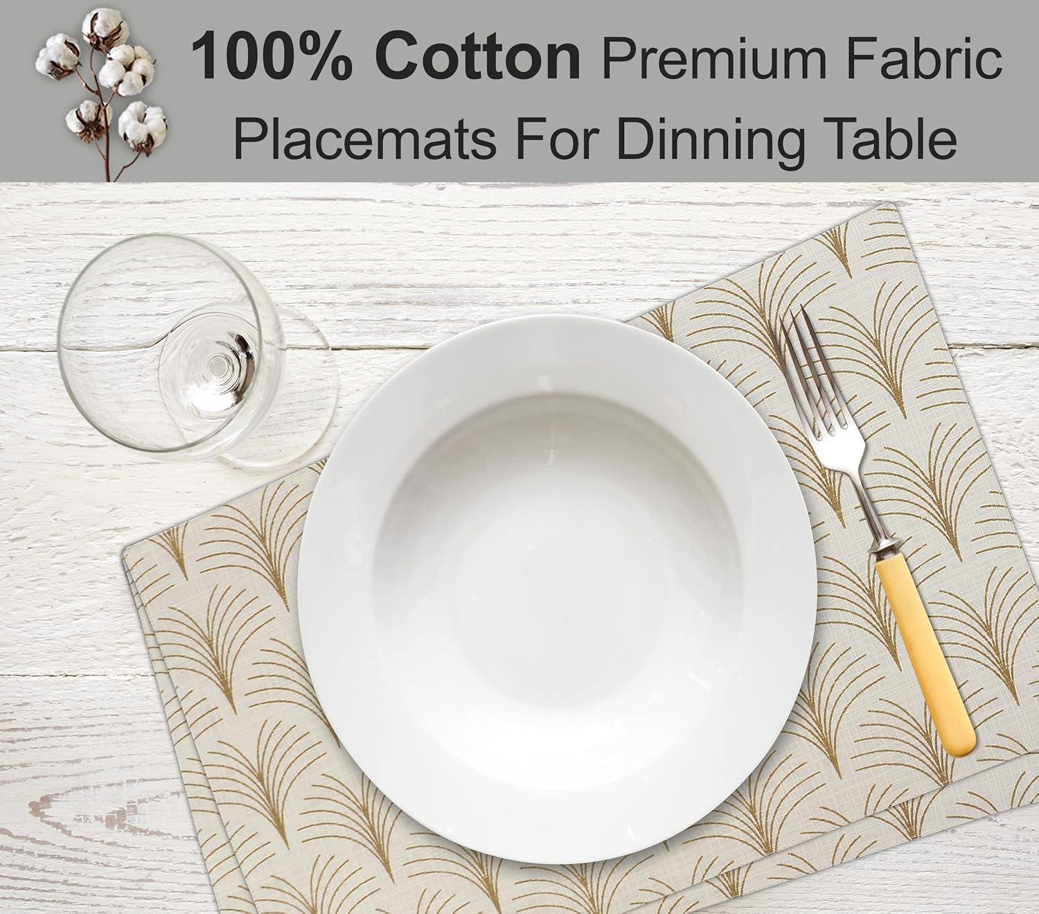 Ruvanti Dining Table Rectangle Placemats 100% Cotton Multi Pattern 13x19 Inches (Set of 6)