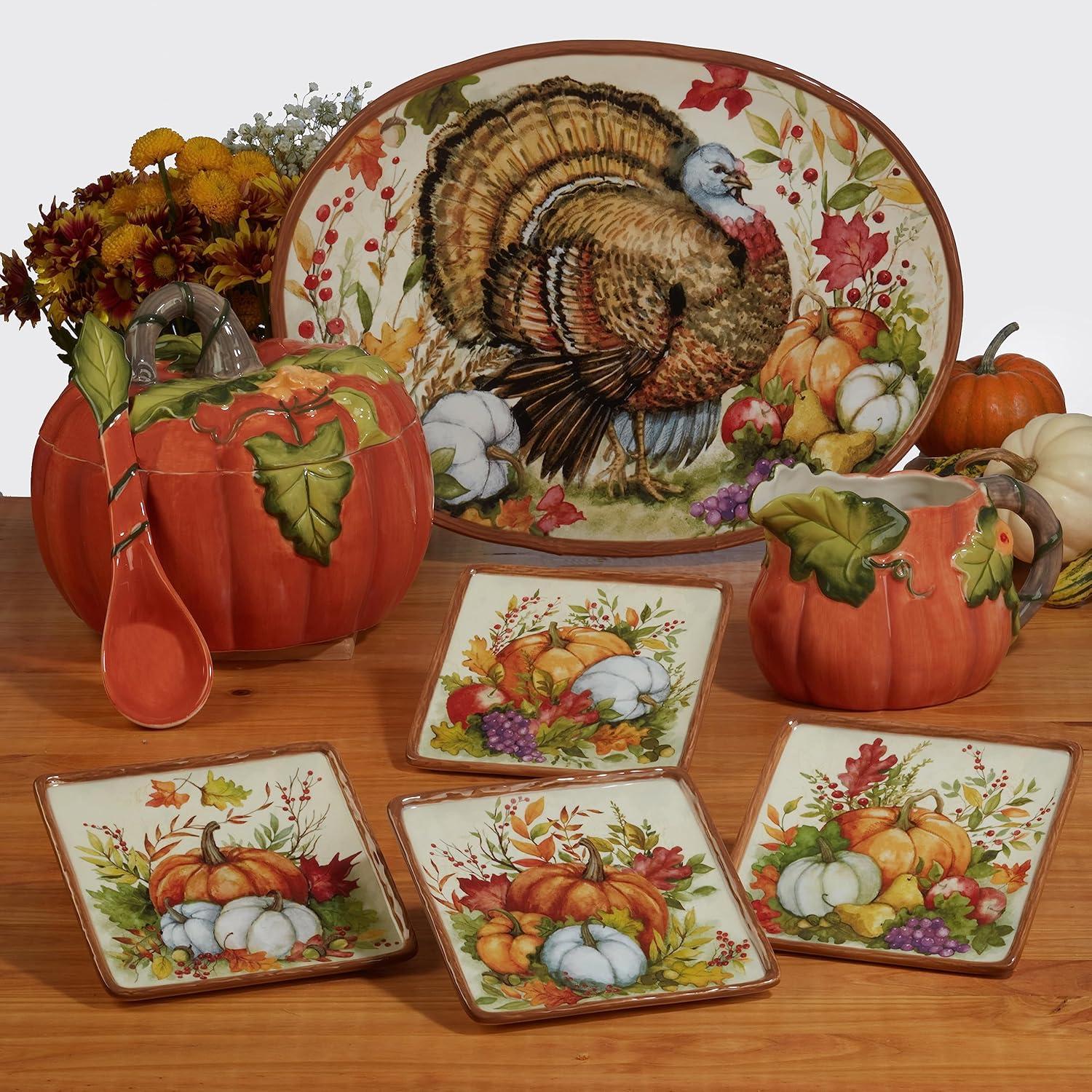 Certified International Set of 4 Harvest Blessings Dessert Plates