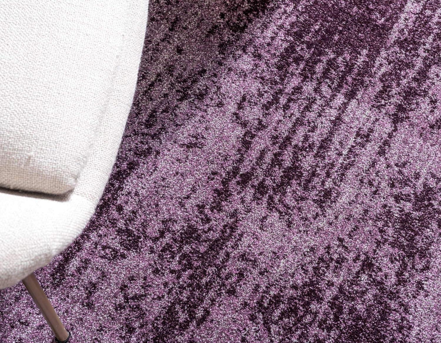 Violet Gradient Low Pile Rectangular Area Rug