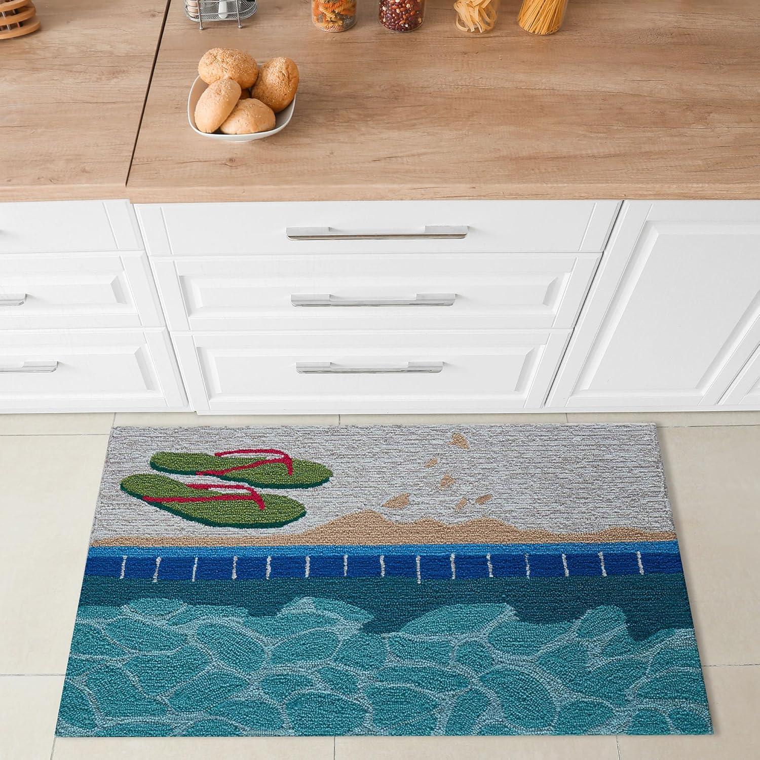 Liora Manne Frontporch Poolside Indoor/Outdoor Rug Water 2'6" x 4'