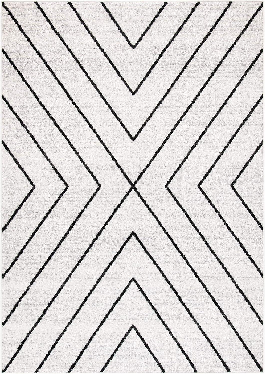 SAFAVIEH Adirondack Evonne Geometric Area Rug, Ivory/Grey, 10' x 14'