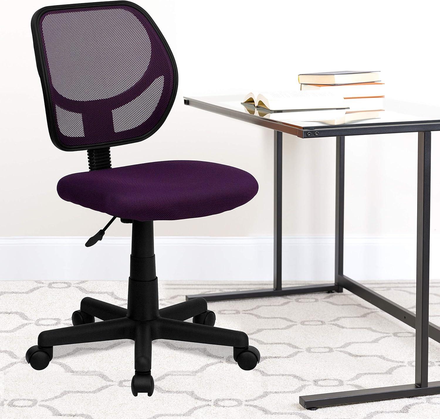 Flash Furniture Low Back Purple Mesh Swivel Task Office Chair