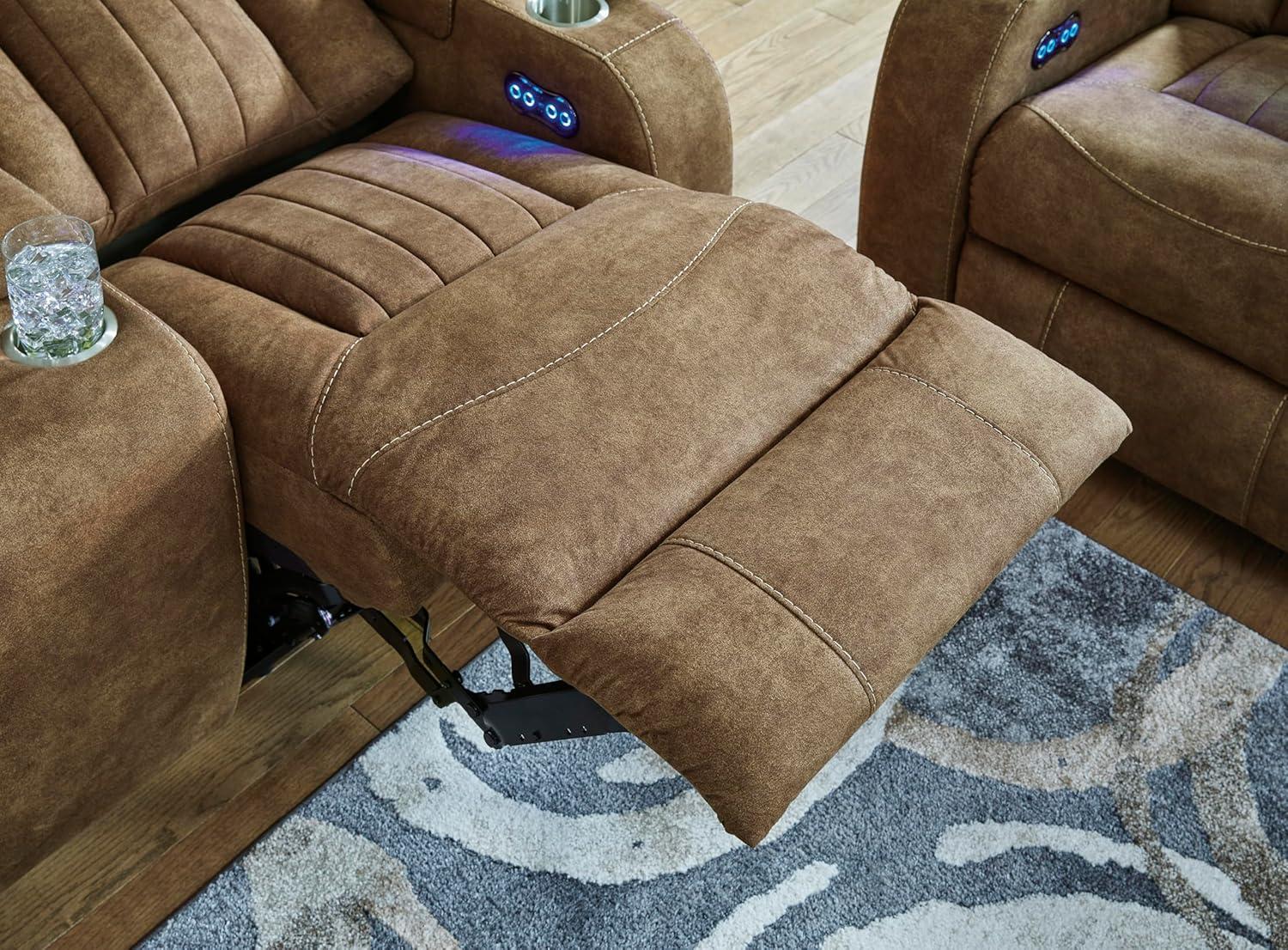 Signature Design by Ashley Wolfridge Brown Power Reclining Sofa