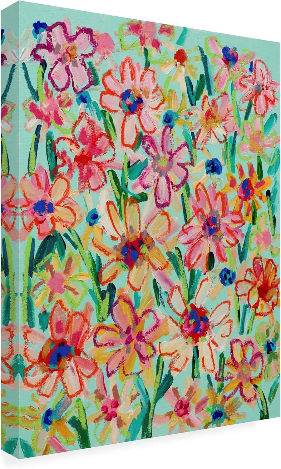 Trademark Fine Art - Carrie Schmitt Daisy Days Canvas Art - 14 x 19