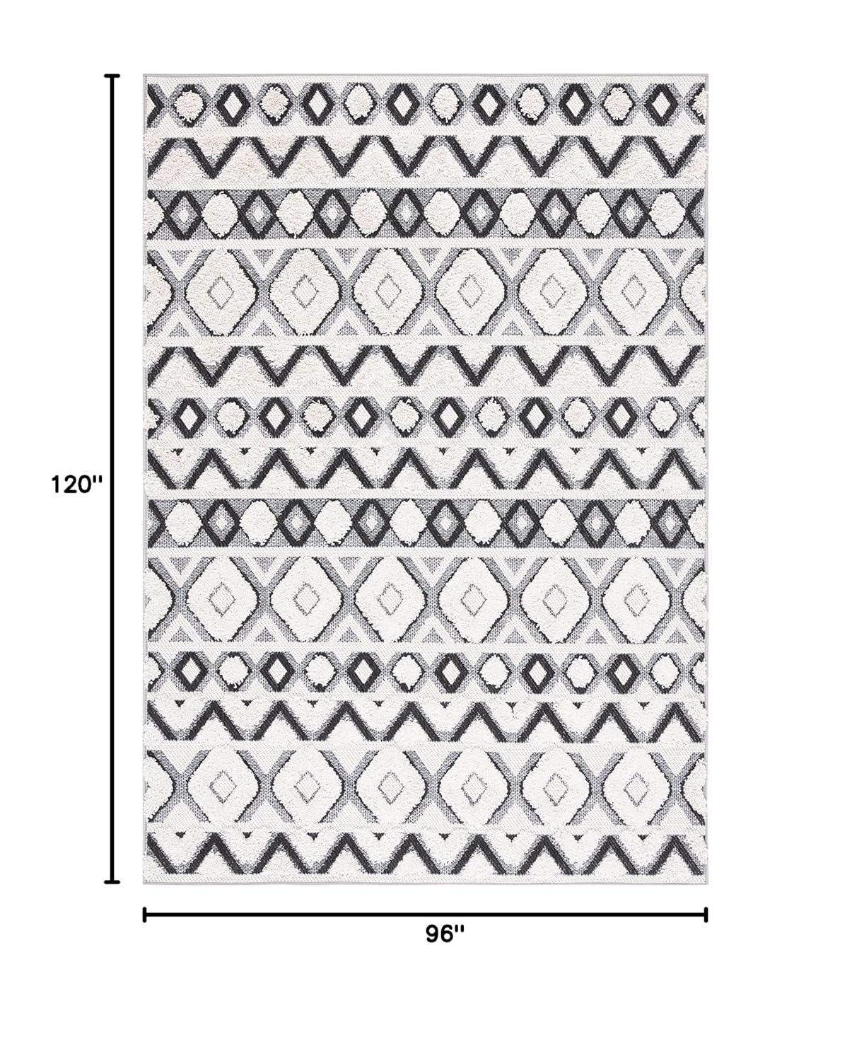 Cottage COT210 Power Loomed Indoor/Outdoor Area Rug - Ivory/Black - 8'x10' - Safavieh.