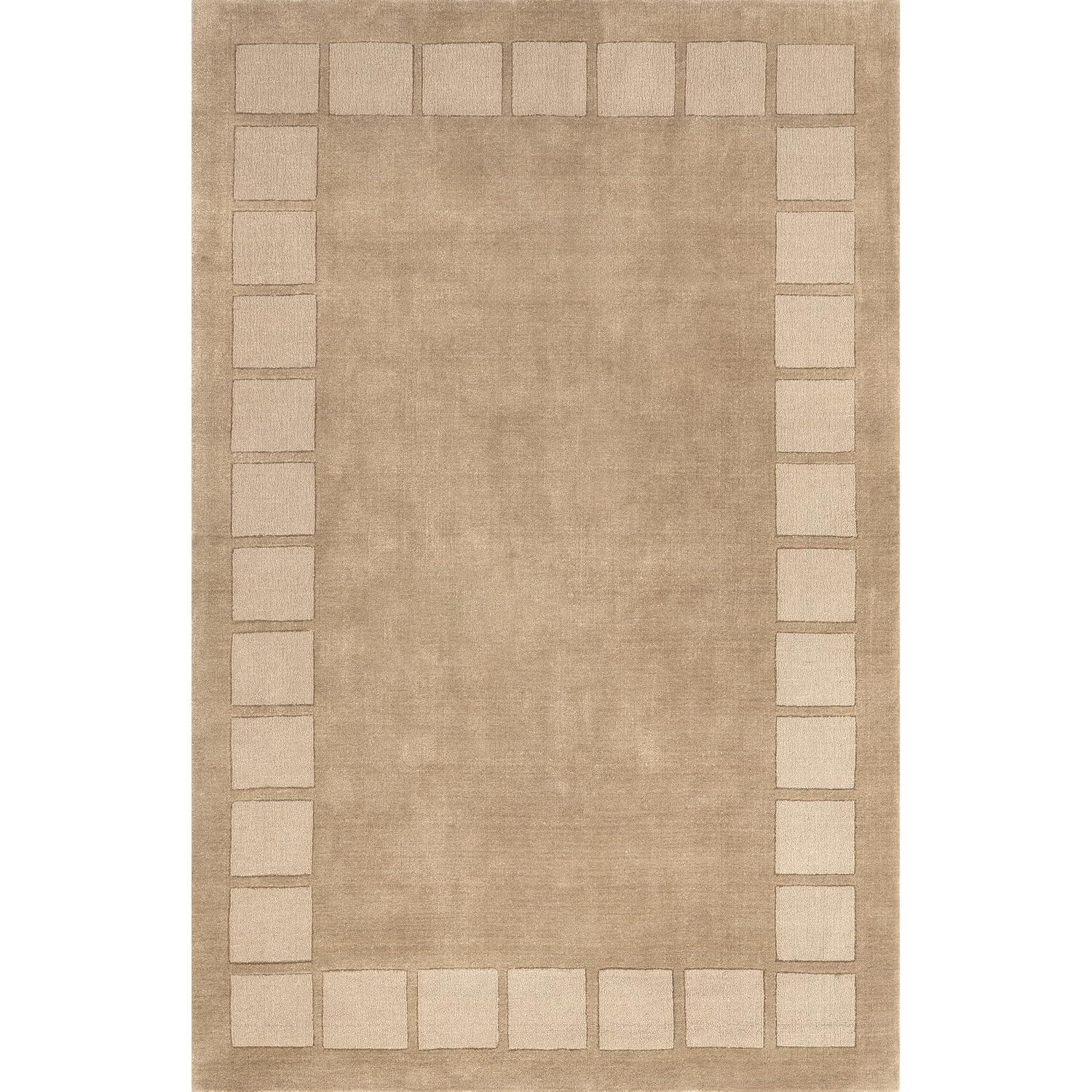 Rugs USA 2'6" x 8' Petra High-Low Wool-Blend Indoor Area Rug, Contemporary Style for Living Room, Bedroom, Office, Entryway, Hallway, Fawn