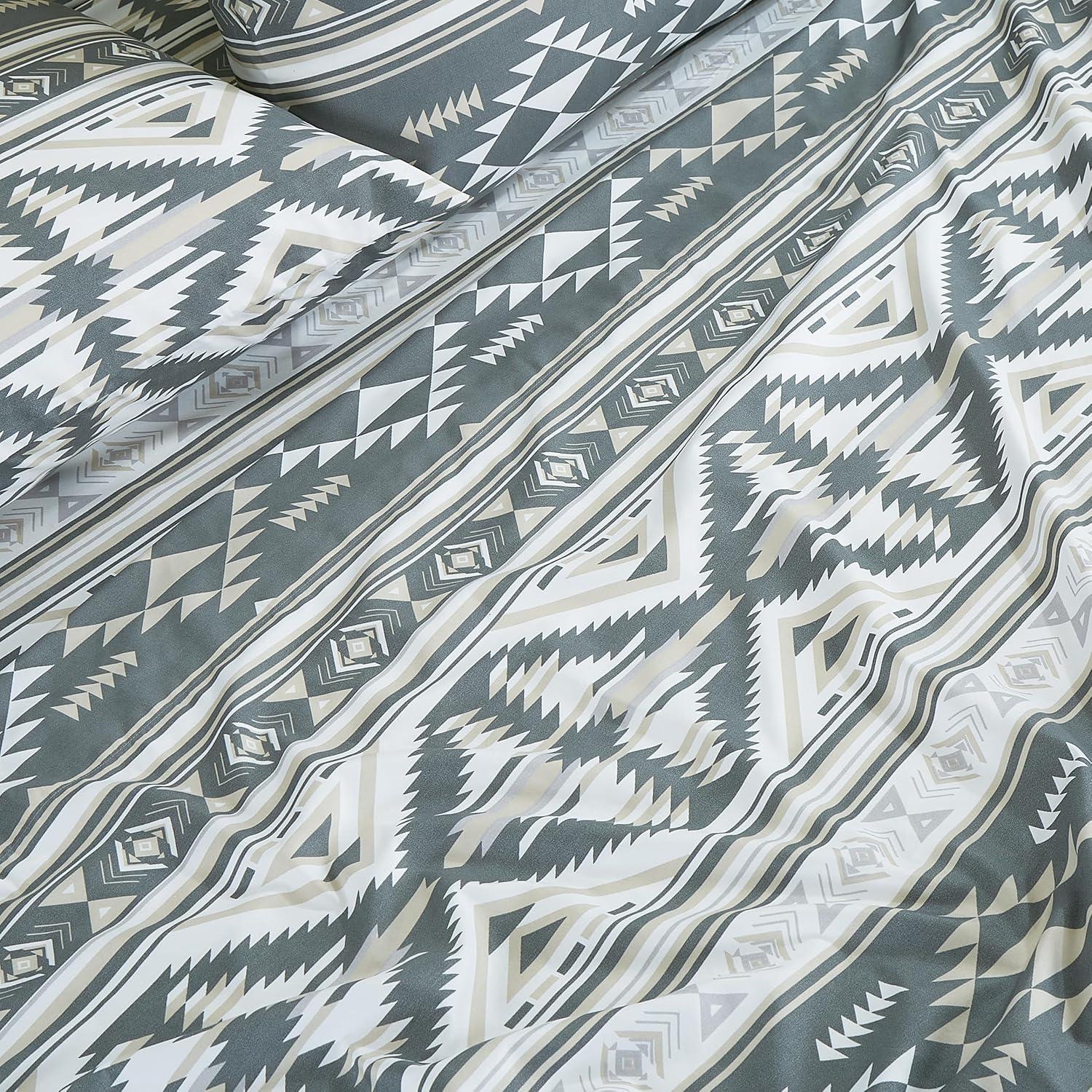 Chezmoi Collection Southwestern Geometric Printed Microfiber Bed Sheet Set