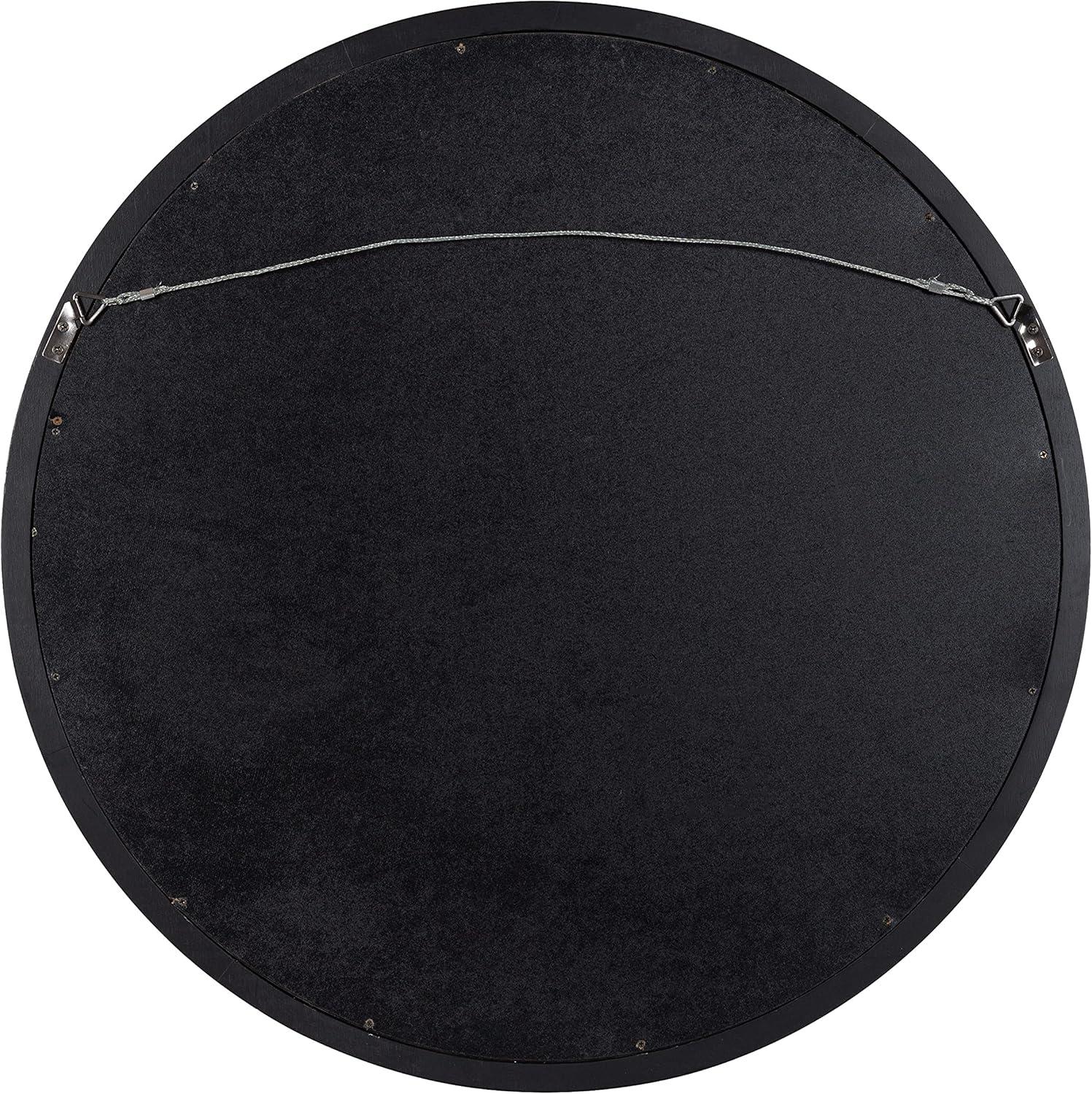 18" x 18" Hogan Round Framed Decorative Wall Mirror White - Kate & Laurel All Things Decor