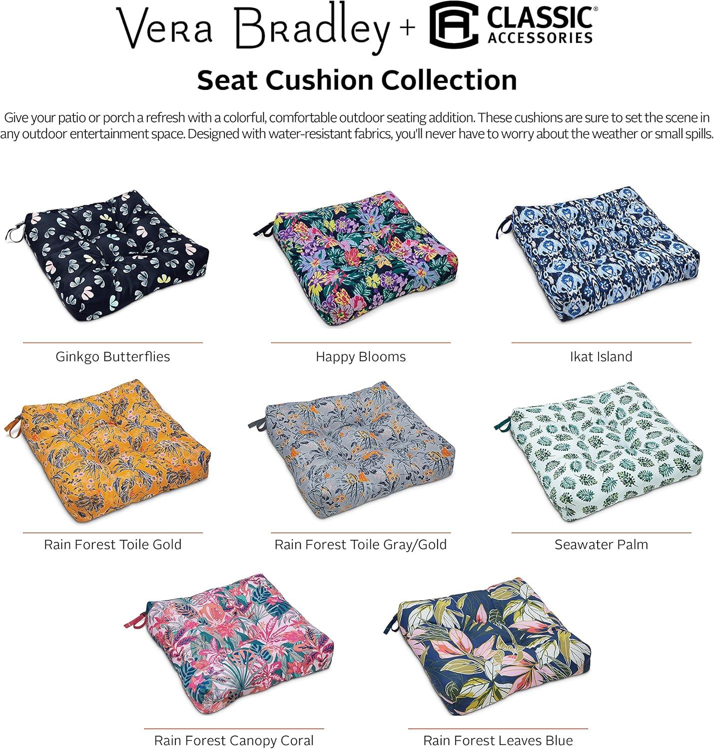 Vera Bradley by Classic Accessories Water-Resistant Patio Chair Cushions