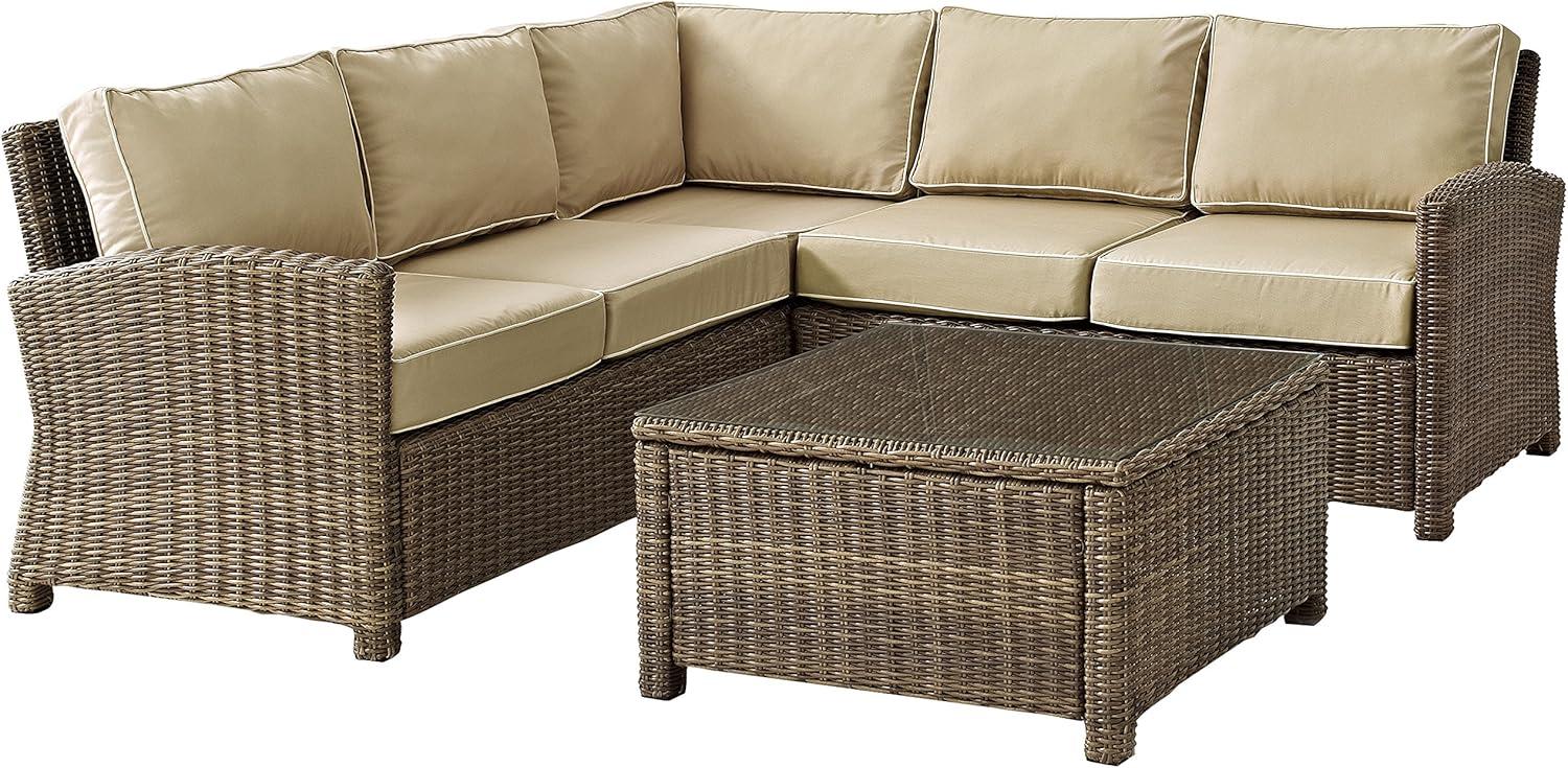 Crosley 4pc Bradenton Steel Outdoor Patio Sectional Sofa Furniture Set