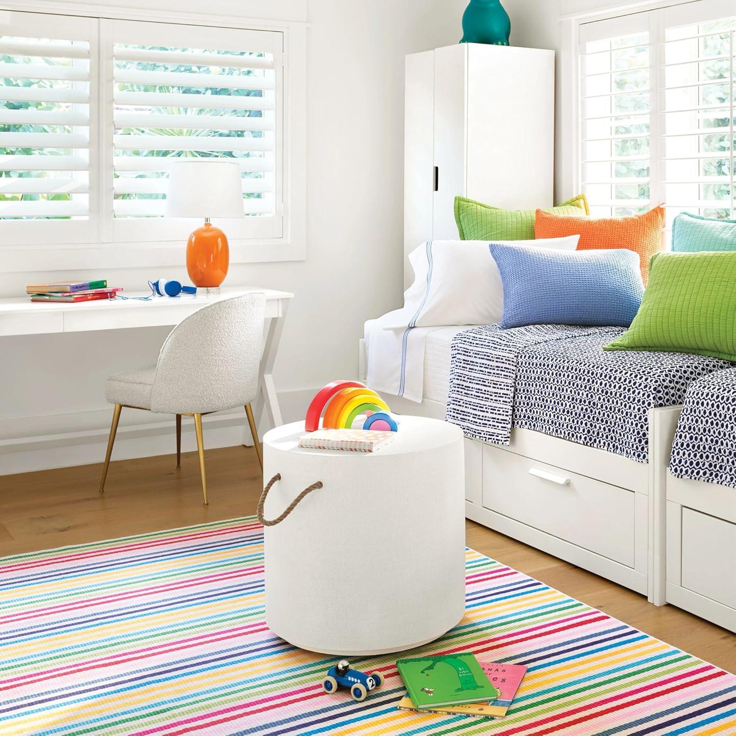 Rainbow Stripe Multi Machine Washable Rug
