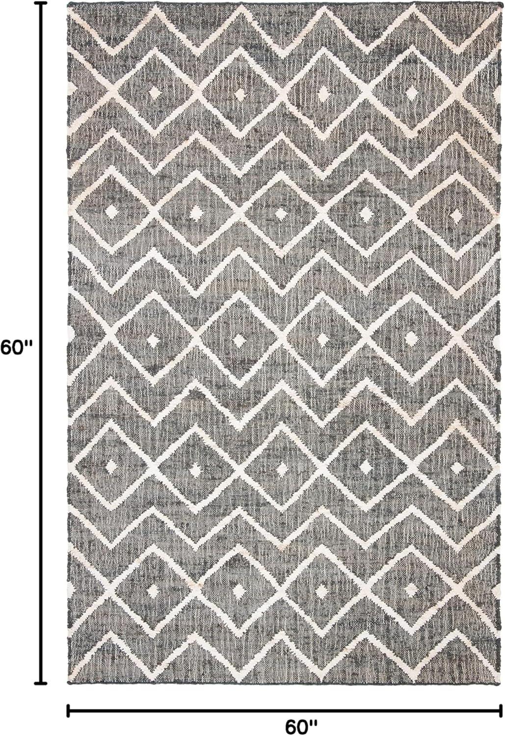 Kilim KLM750 Hand Loomed Area Rug - Charcoal/Natural - 5'x5' - Safavieh.