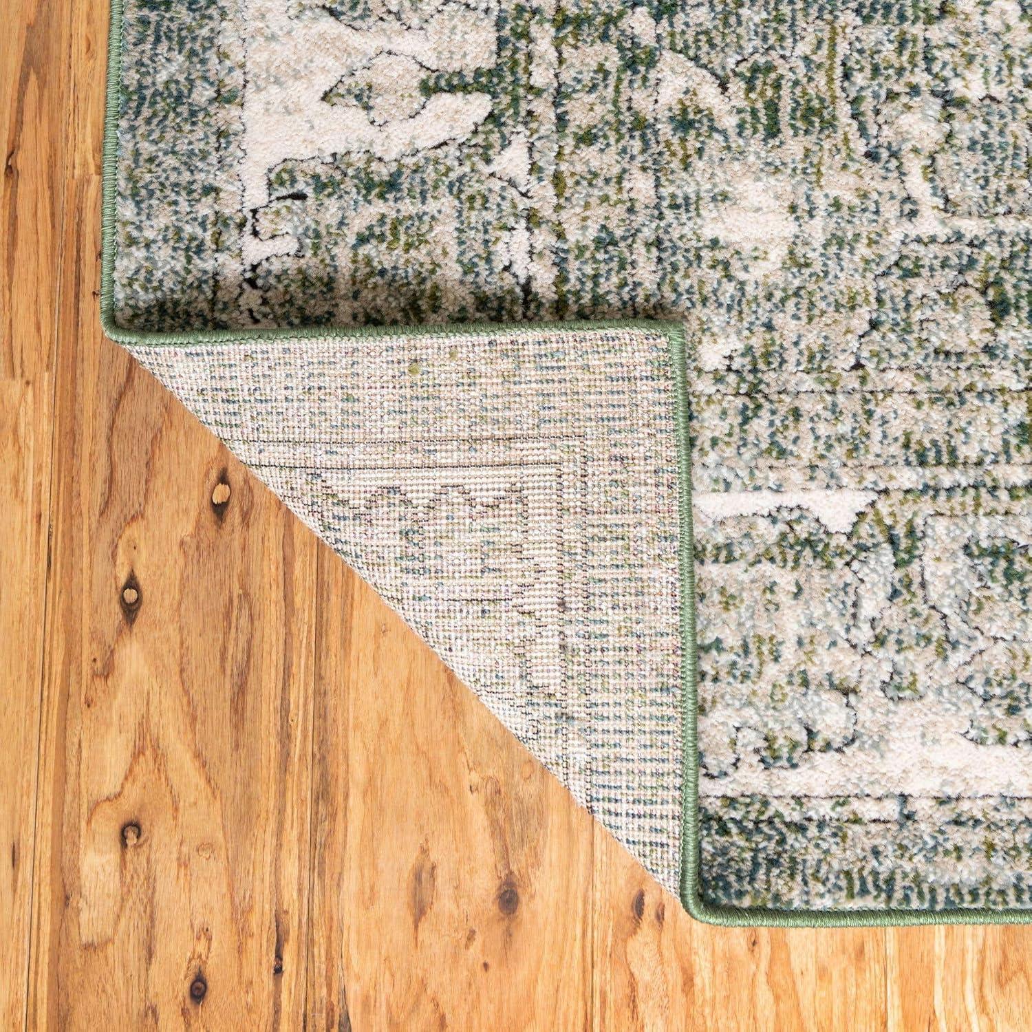 Unique Loom Isabella Collection Area Rug - Adjani (4' 1" x 6' 1" Rectangle Green/Ivory)