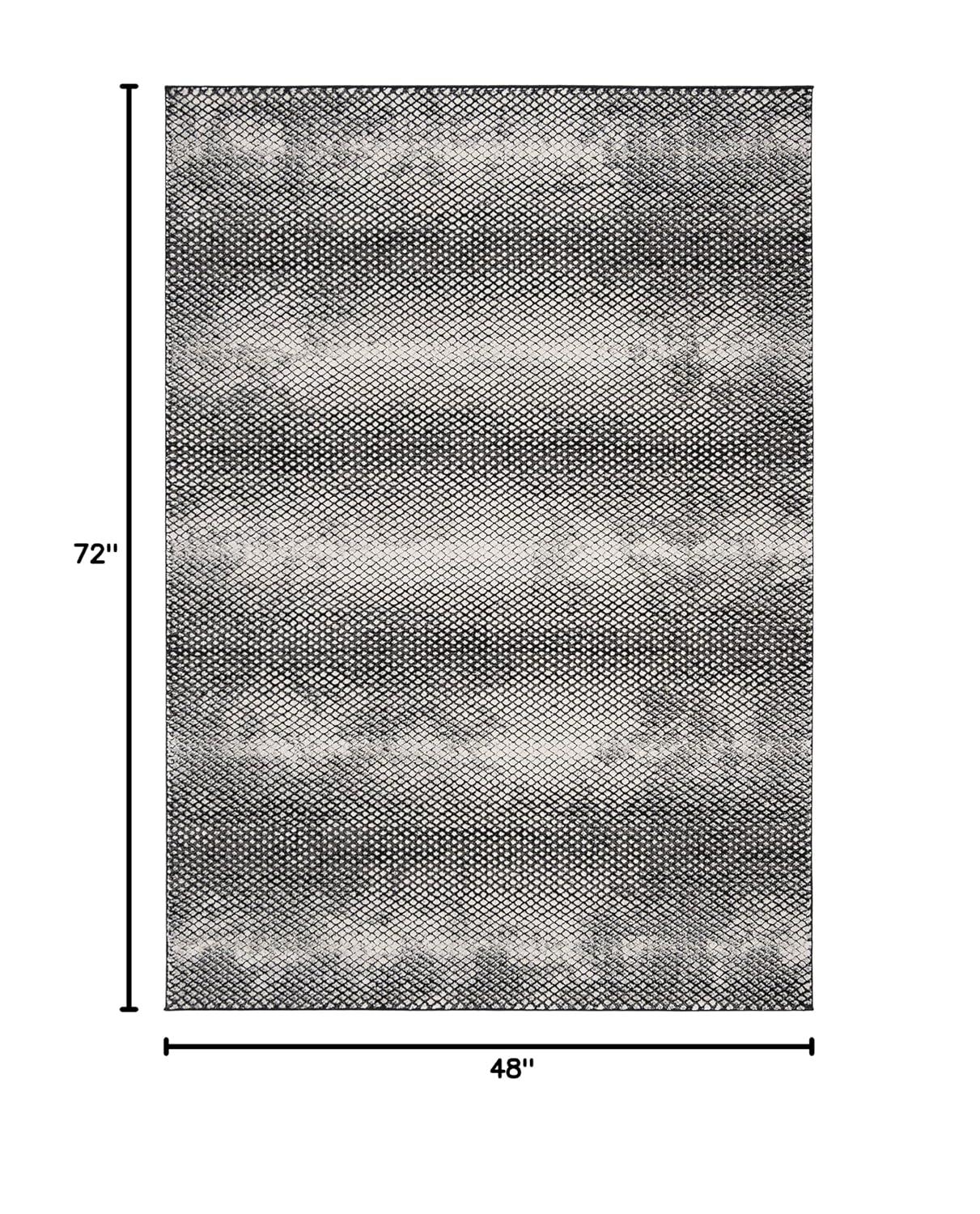 Lurex LUR186 Power Loomed Area Rug - Black/Ivory - 4'x6' - Safavieh