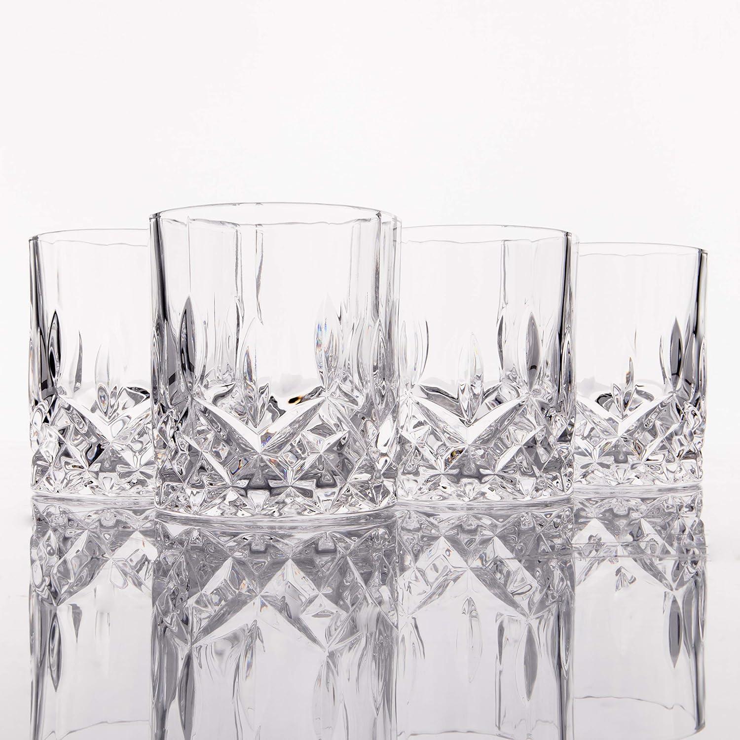 Crystal Cut Old Fashioned Whiskey Glasses (10oz)