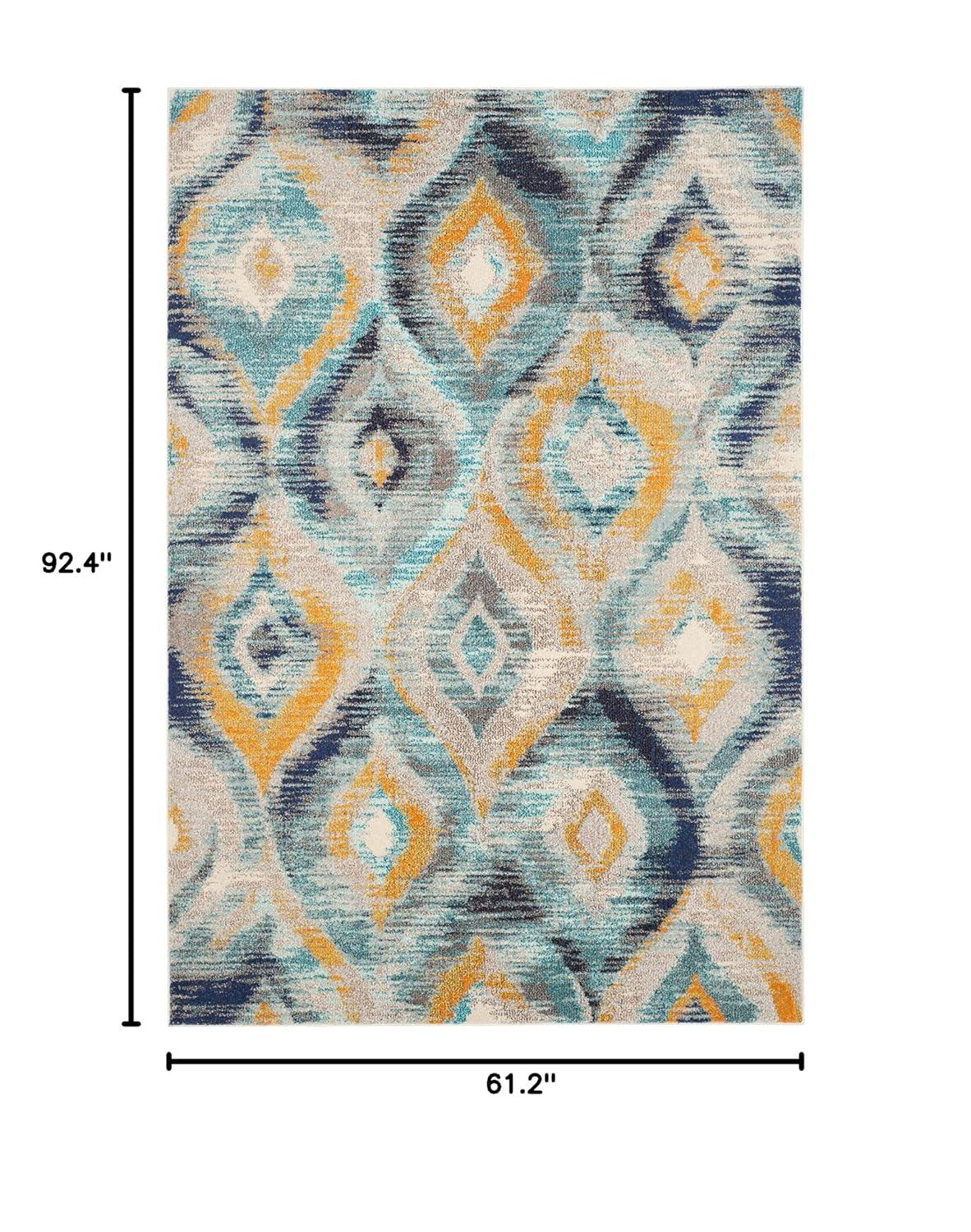 Monaco MNC242 Power Loomed Indoor Area Rug - Blue/Multi - 5'1"x7'7" - Safavieh.