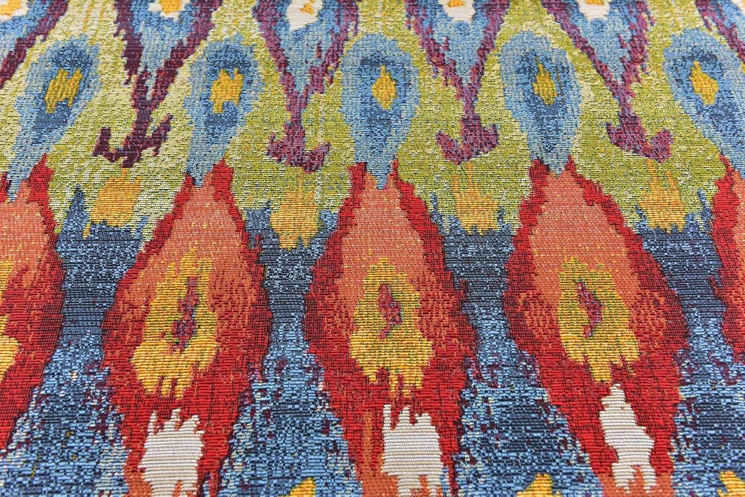 Colorful Ikat 4' x 6' Synthetic Outdoor Rug