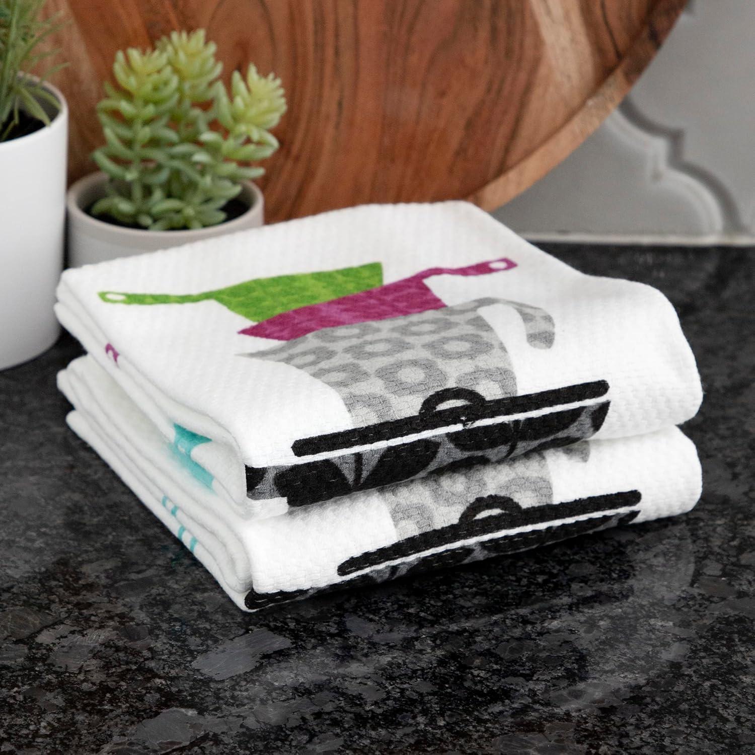 T-fal Pots and Pans Print Dual Kitchen Dishcloth