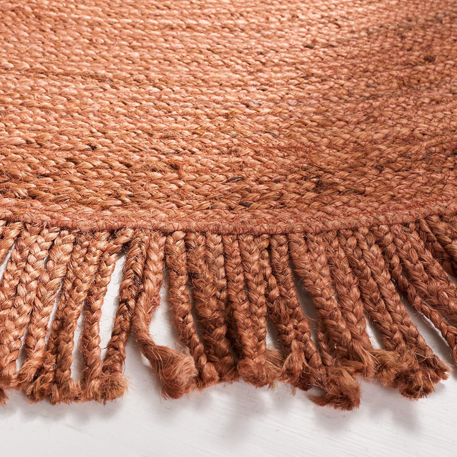 Braided BRD259 Hand Braided Area Rug - Rust - 5' round - Safavieh.