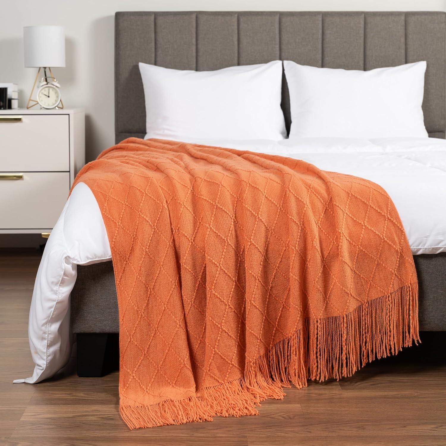 Pavilia Soft Knitted Throw Blanket for Couch, Light Pink, 50x60 & Reviews | Wayfair