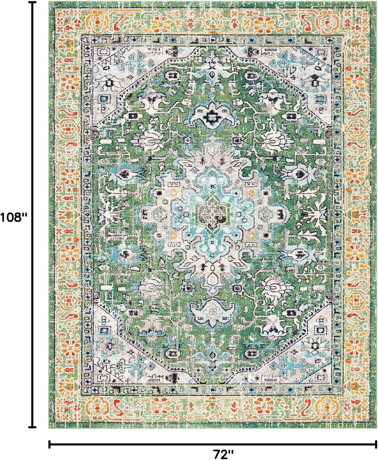 Madison MAD474 Power Loomed Indoor Area Rug - Green/Turquoise - 6'x9' - Safavieh