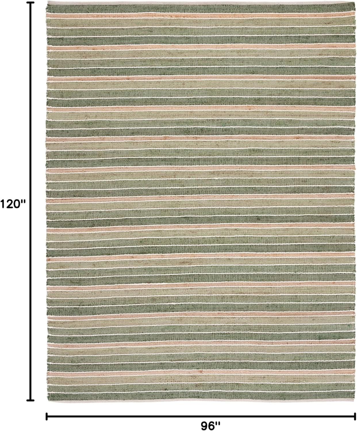 Striped Kilim STK312 Hand Woven Area Rug - Green/Natural - 8'x10' - Safavieh.