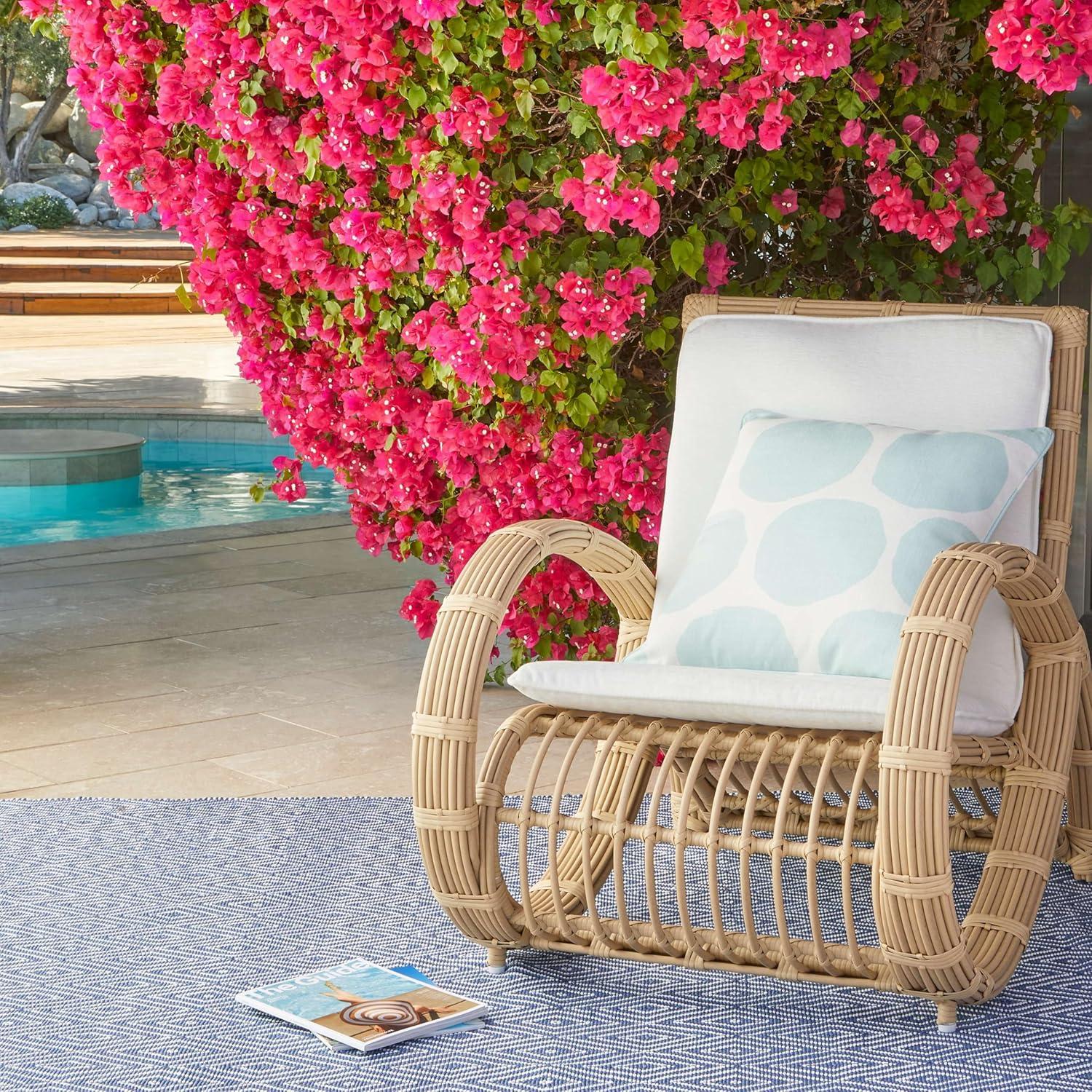 Diamond Denim/White Handwoven Indoor/Outdoor Rug