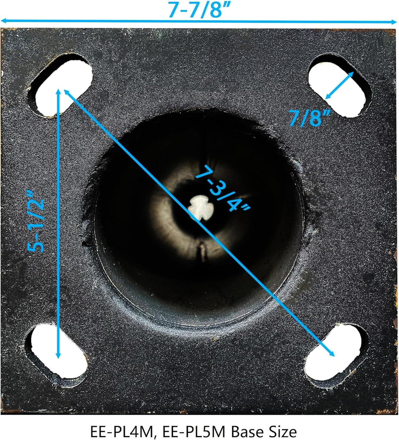 eLEDing 2.5 in - 3 in. up to 13 ft. Black Outdoor Universal Metal Light Post Pole w/ Metal Rebar Cage EE-PL4m