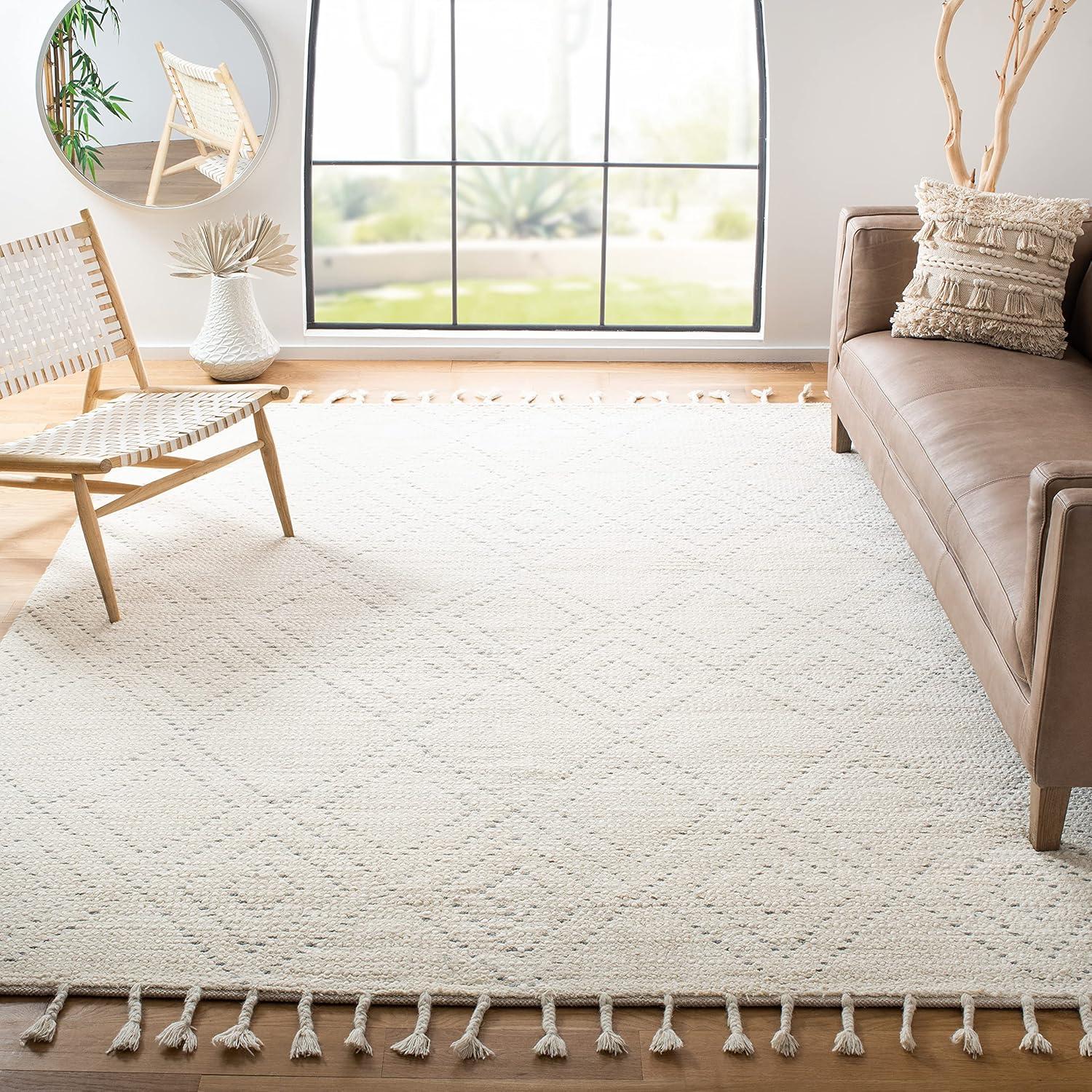 Casablanca CSB676 Hand Loomed Area Rug - Ivory/Grey - 8'x10' - Safavieh.