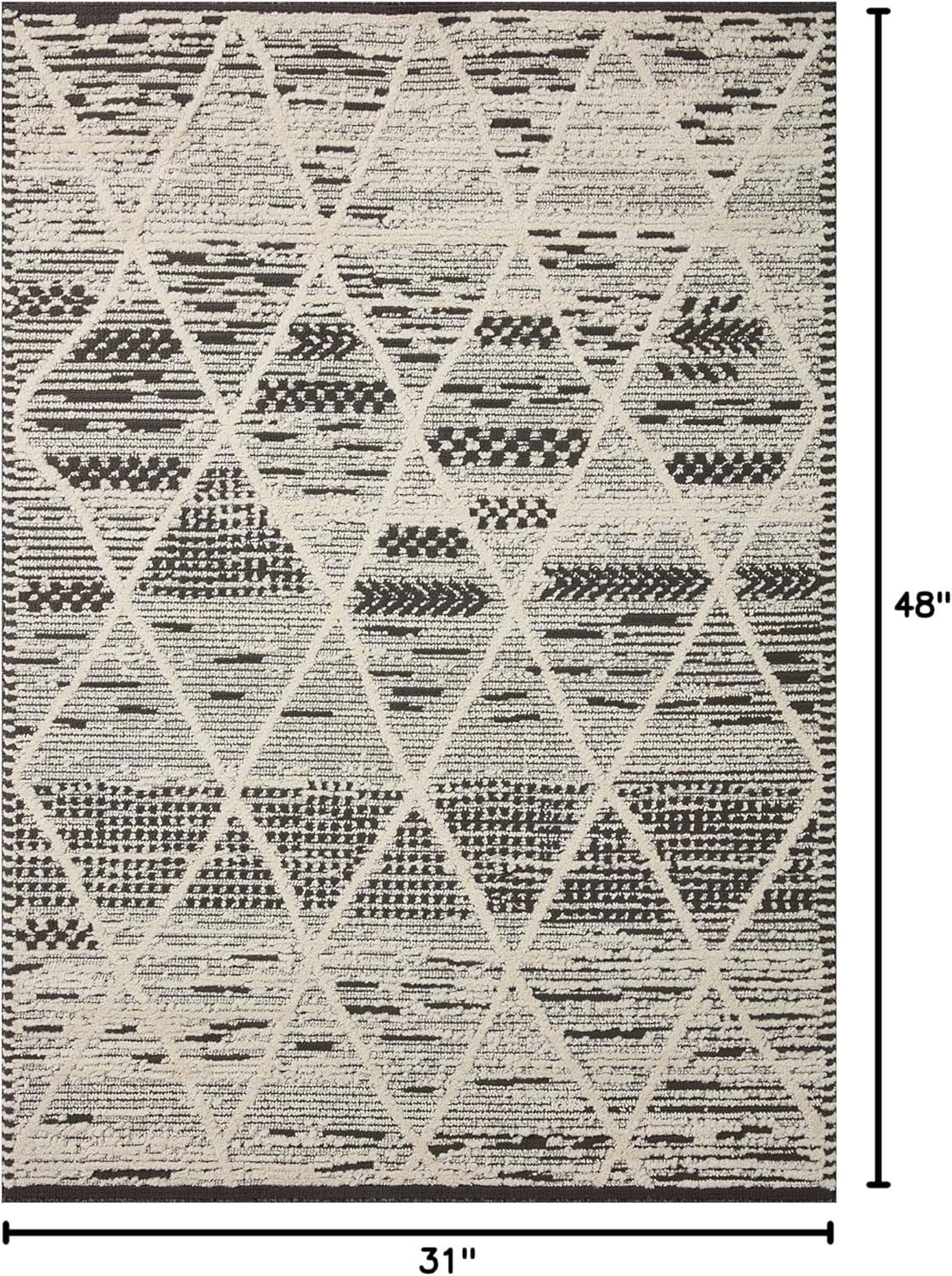 Loloi II Fabian Charcoal / Ivory 2'-7" x 4' Area Rug