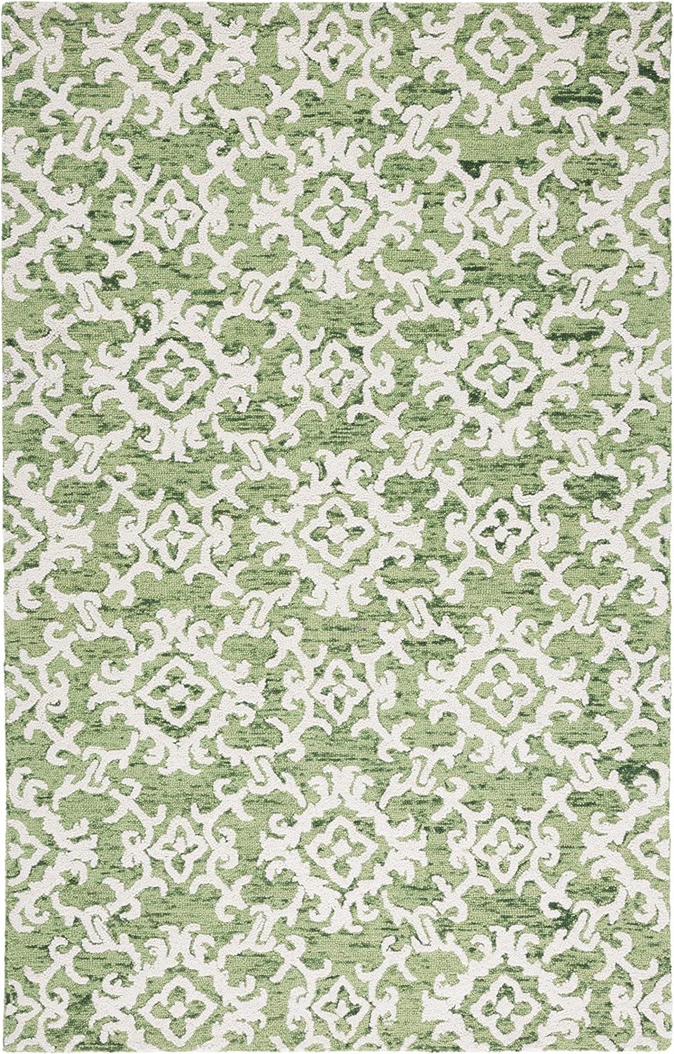 Blossom BLM104 Hand Tufted Area Rug - Green/Ivory - 4'x6' - Safavieh.