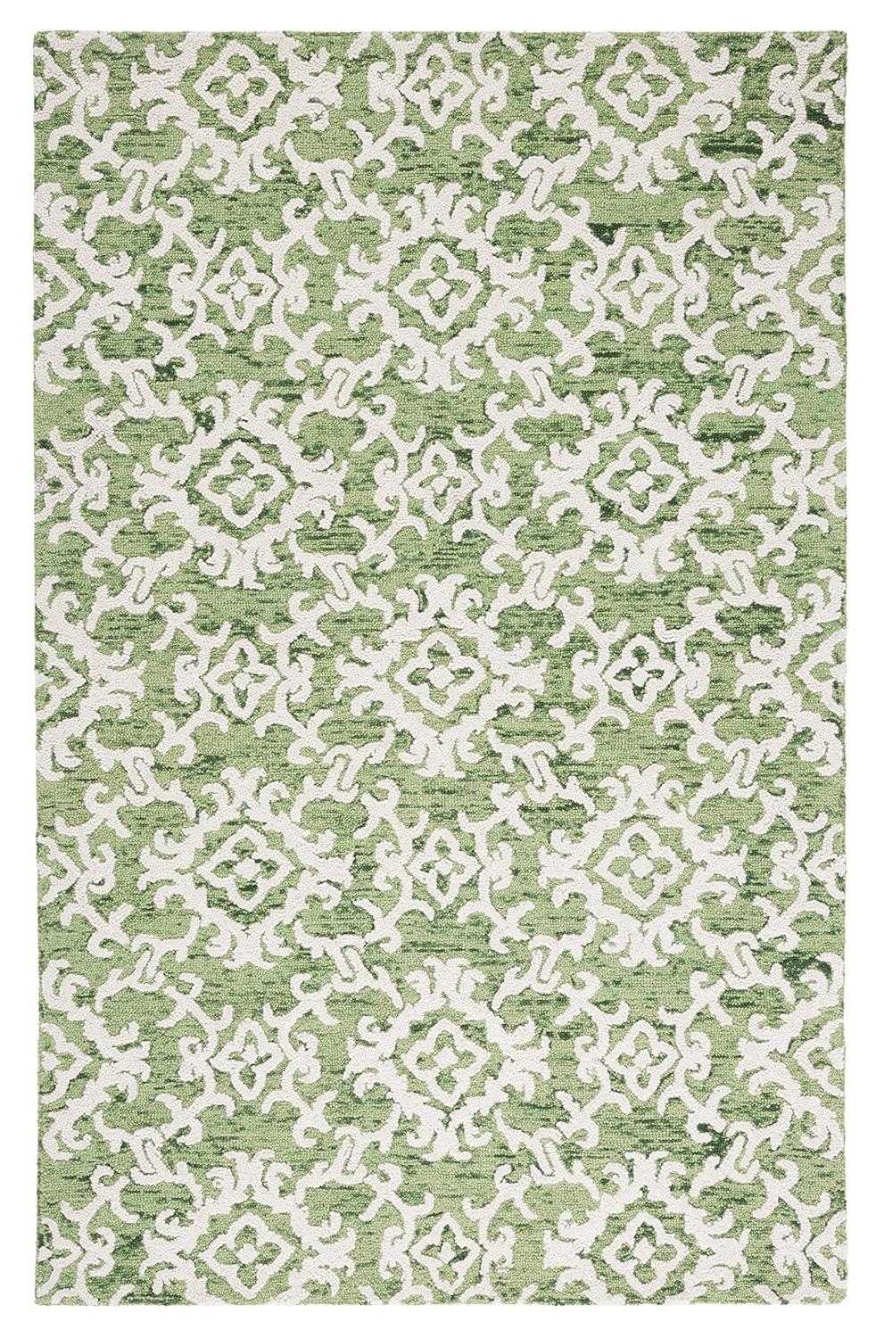 Blossom BLM104 Hand Tufted Area Rug - Green/Ivory - 3'x5' - Safavieh.